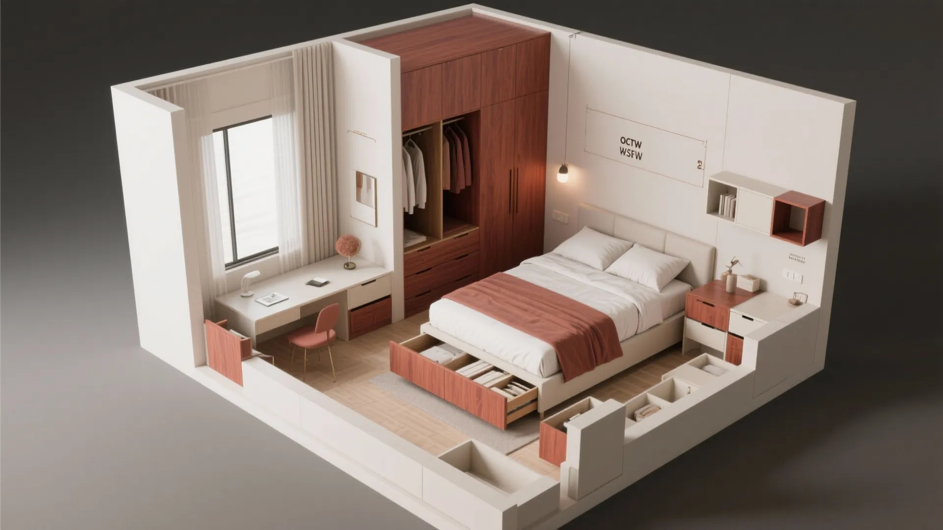 3. Smart storage with built-ins and floating furniture