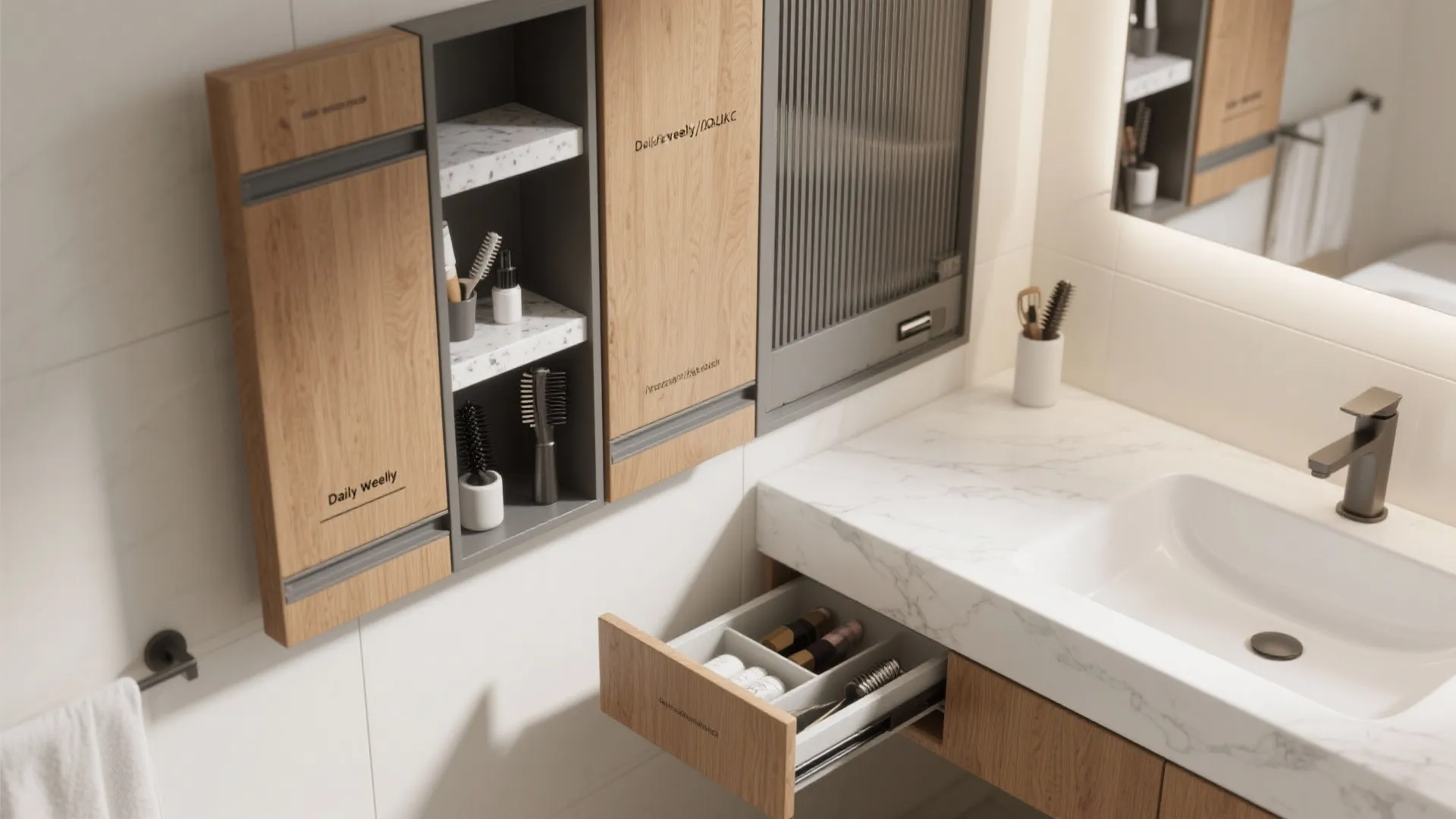 Bathroom Dressing Design That Fixes Small, Cluttered Vanities