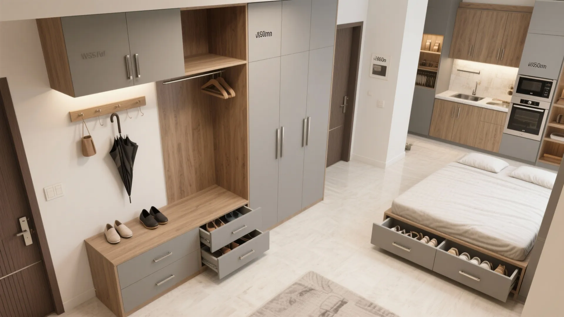 5) Smart Storage: From Foyer to Beds with Drawers