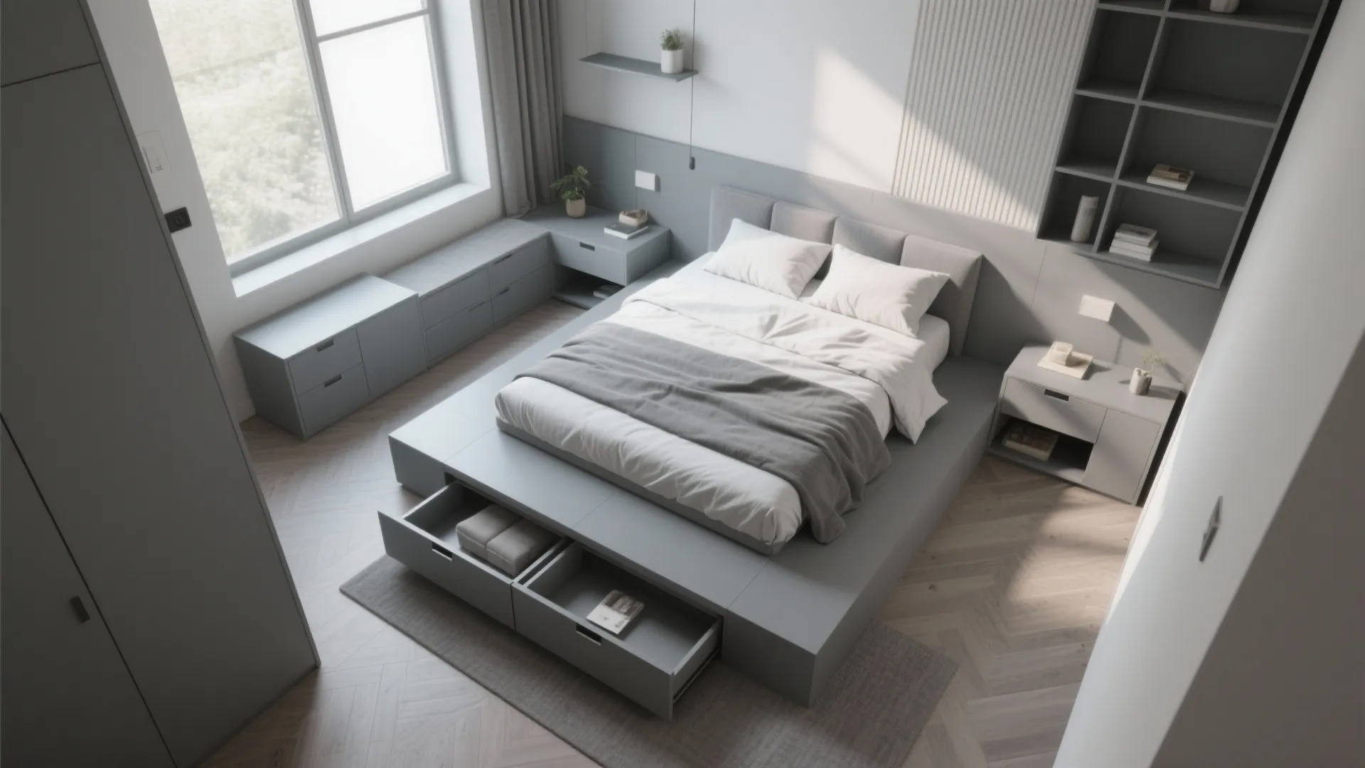 5. Smart Storage for Small Queen Rooms