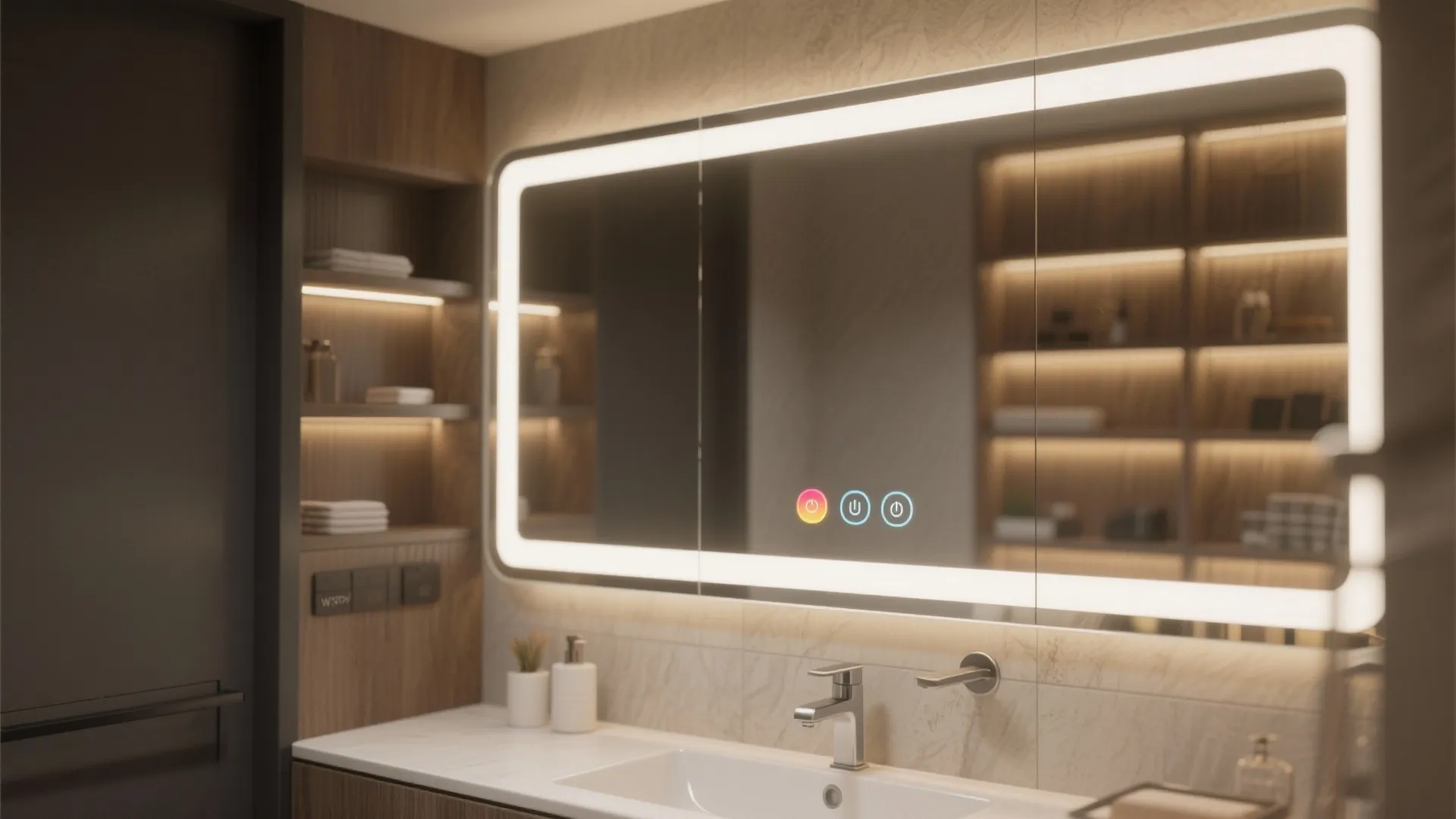 10. Smart Mirror with Touch-Control Lighting