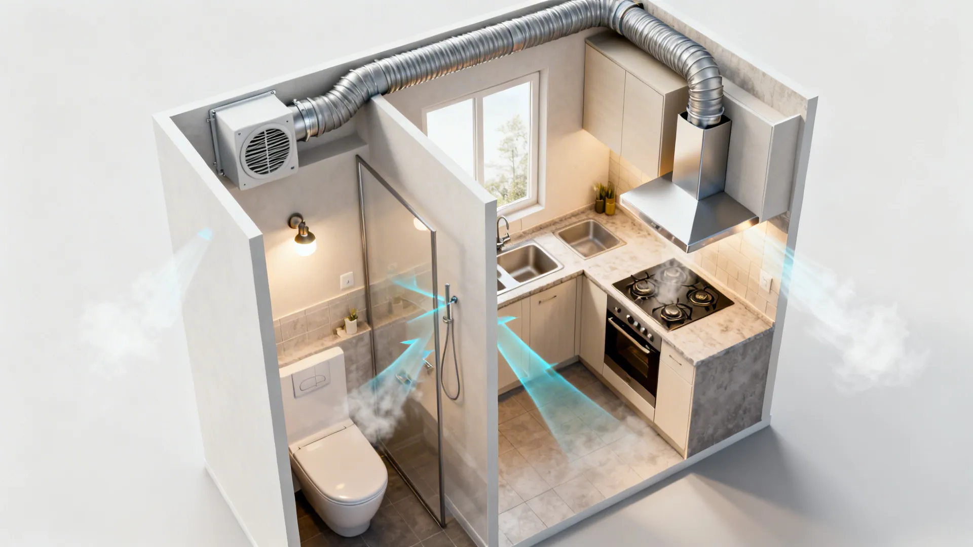 Moisture-smart ventilation and fixtures