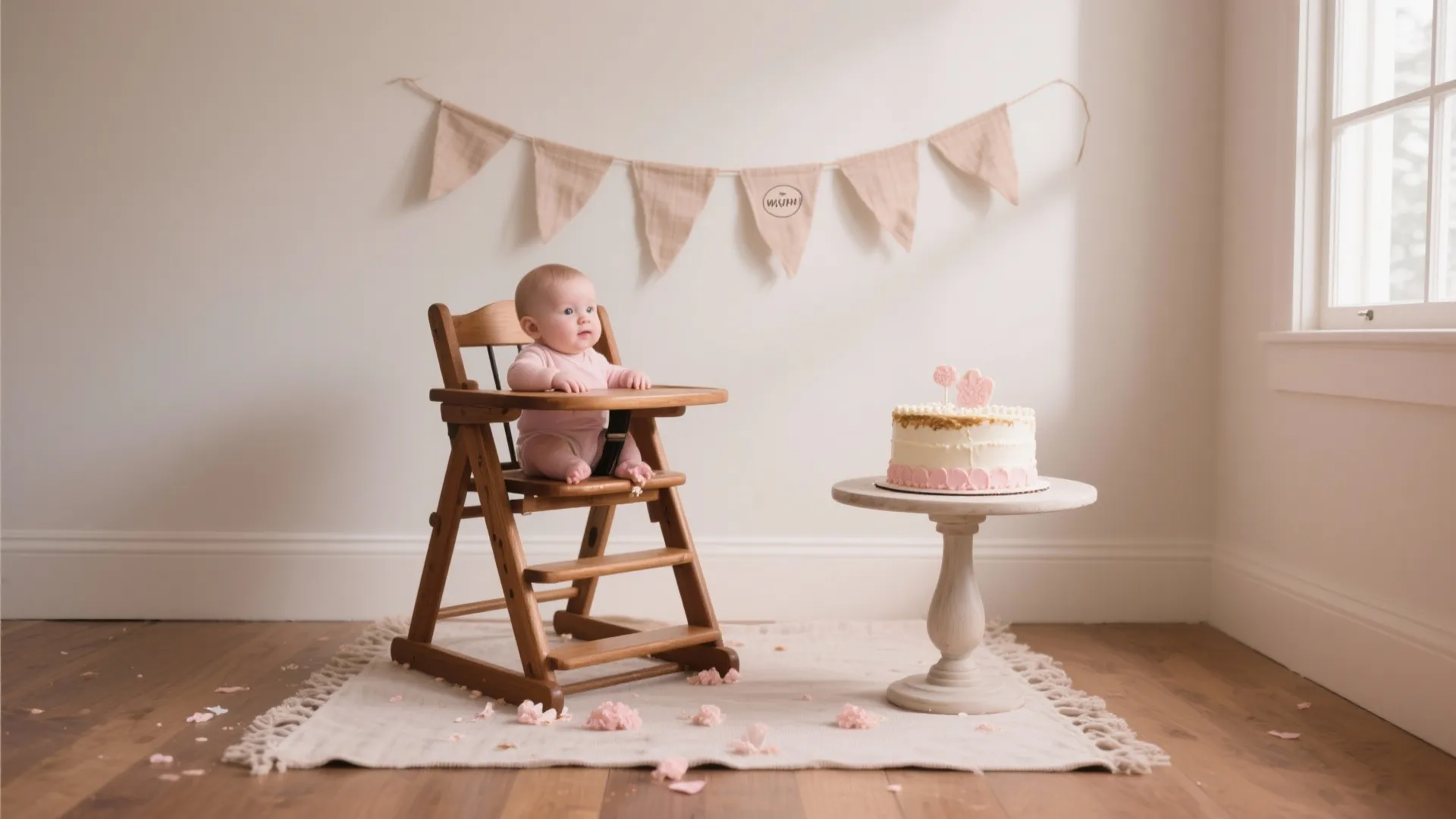 High chair “smash cake” vignette