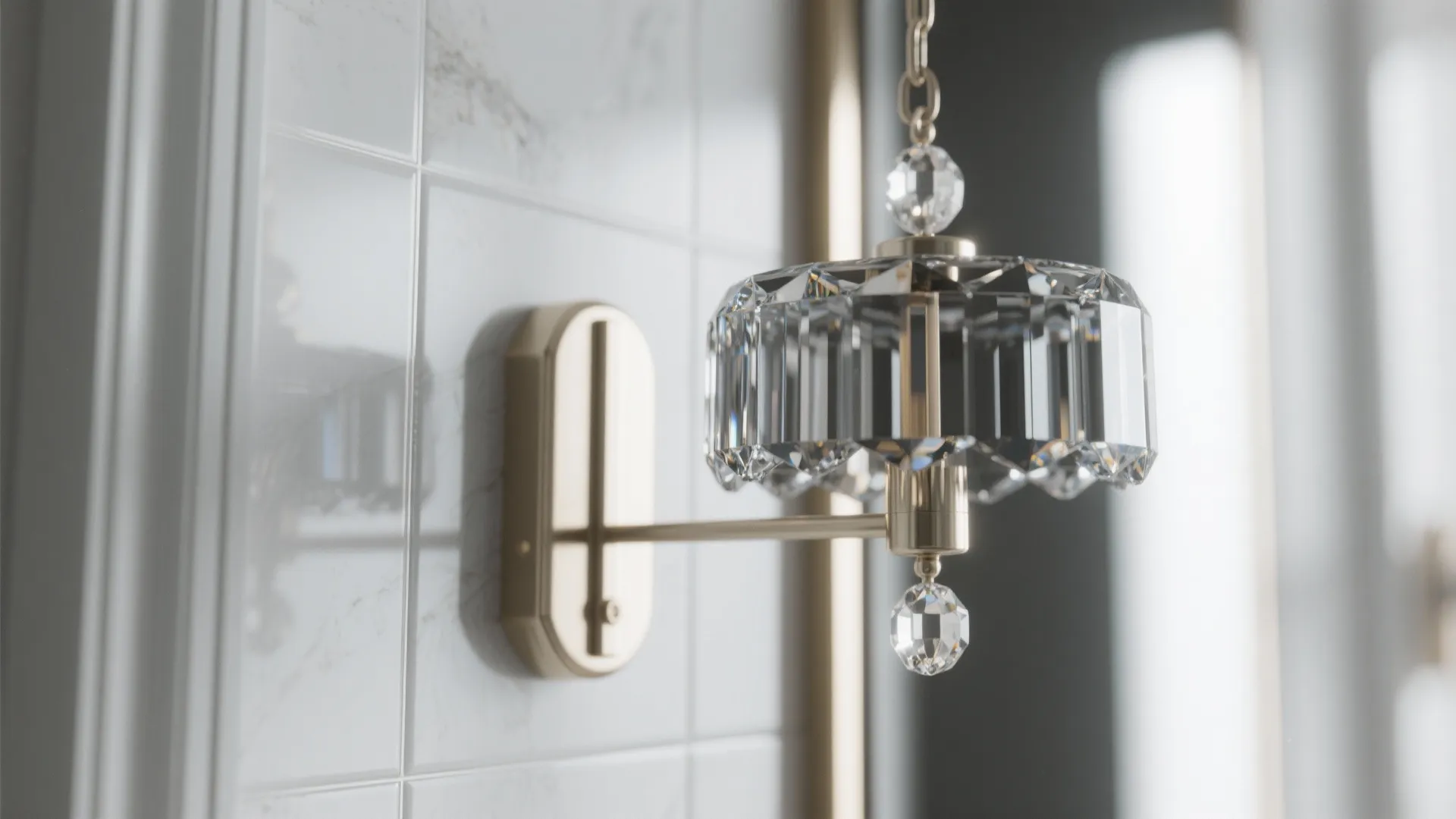 Compact glam: crystal and glass accents