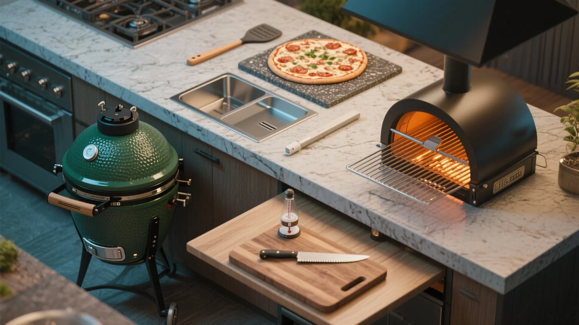 3. Multi-functional smoker and pizza station
