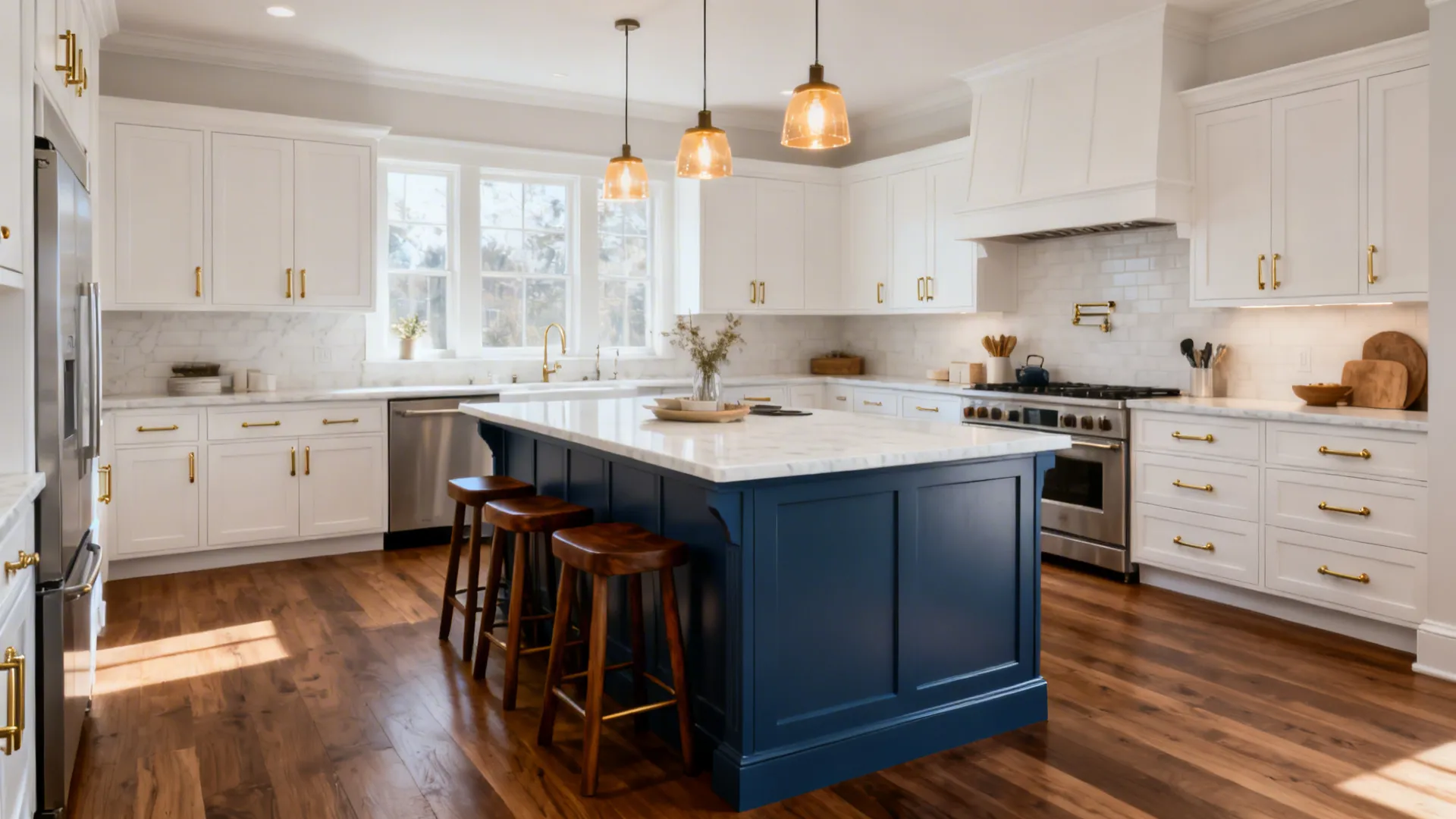 Smoky Blue Island + White Perimeter