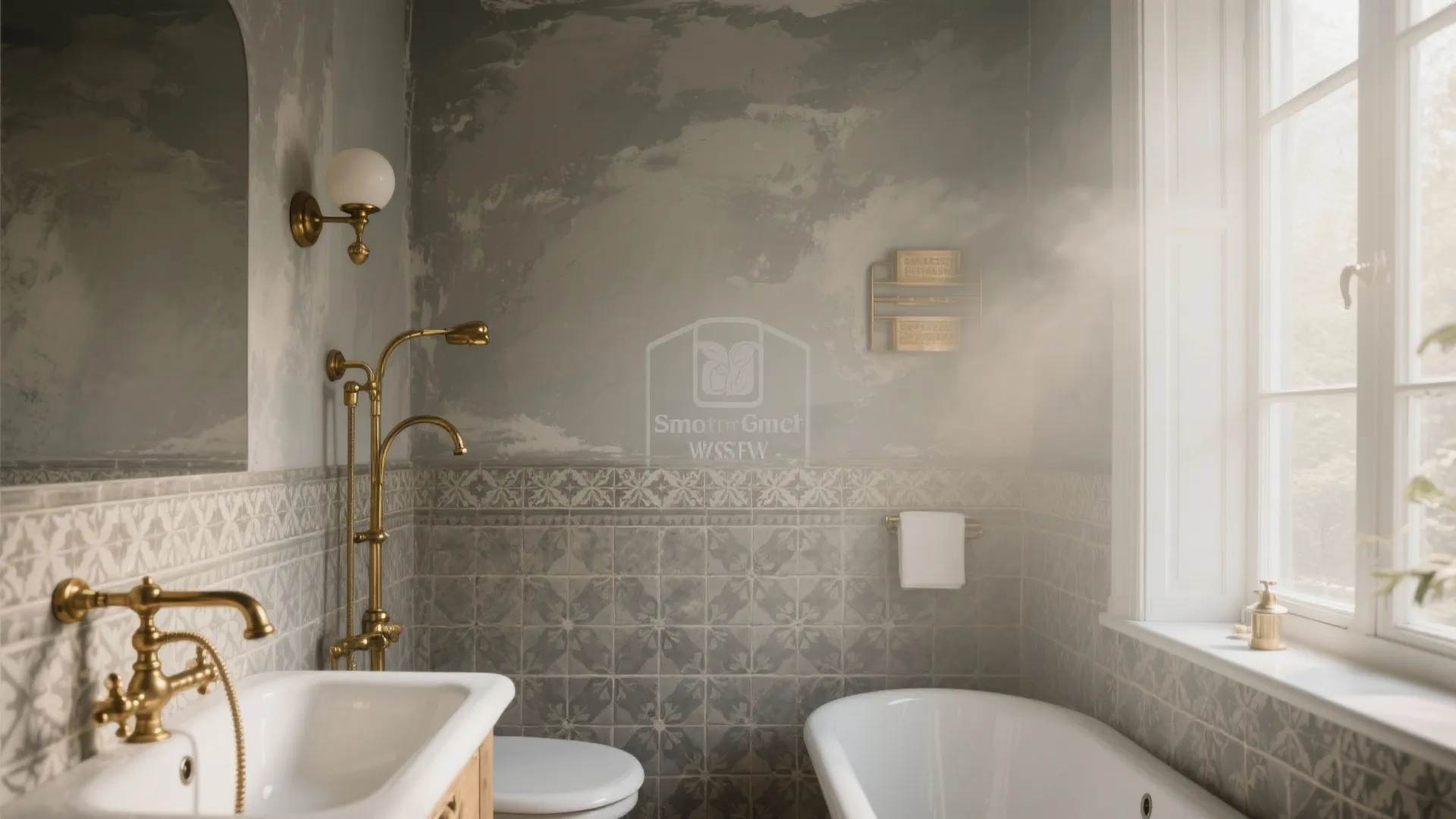 7. Smoky Gray with Brass Accents
