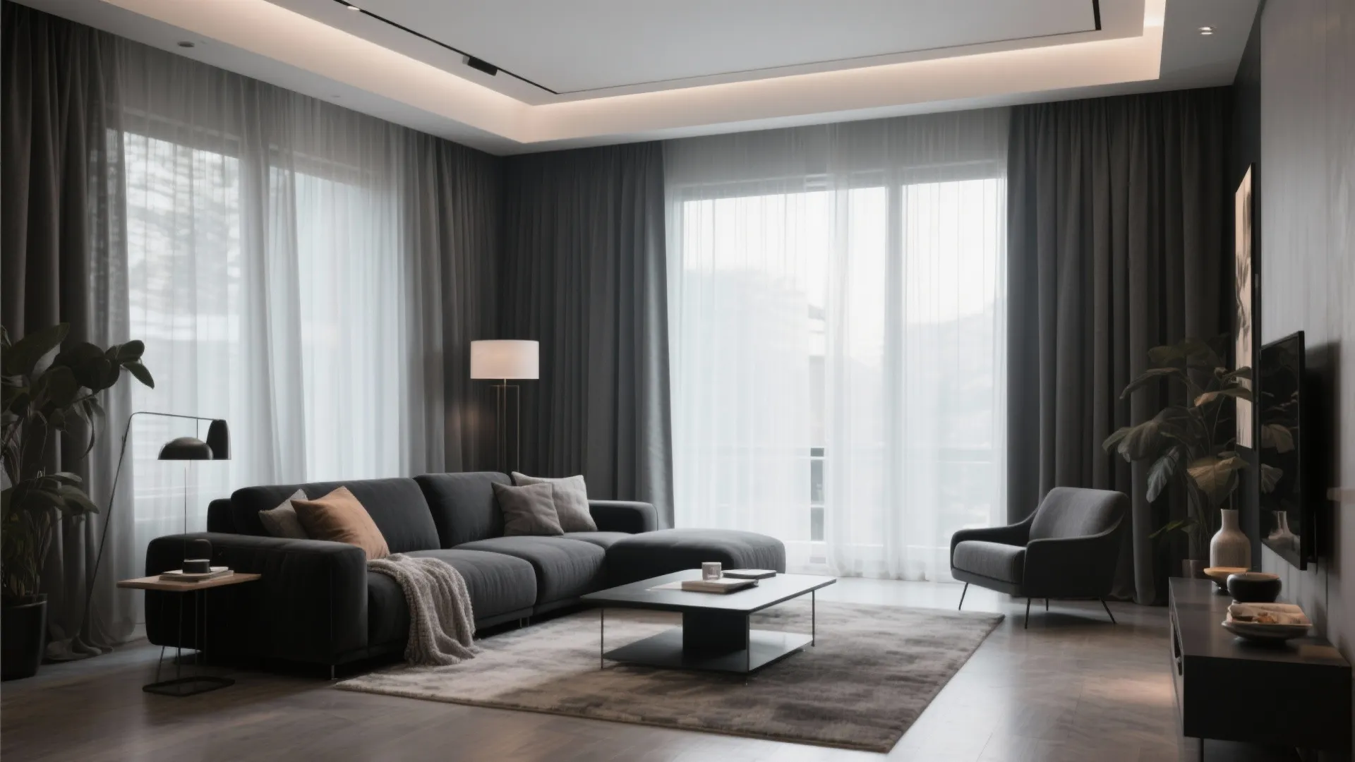 8. Smoky Gray Curtains