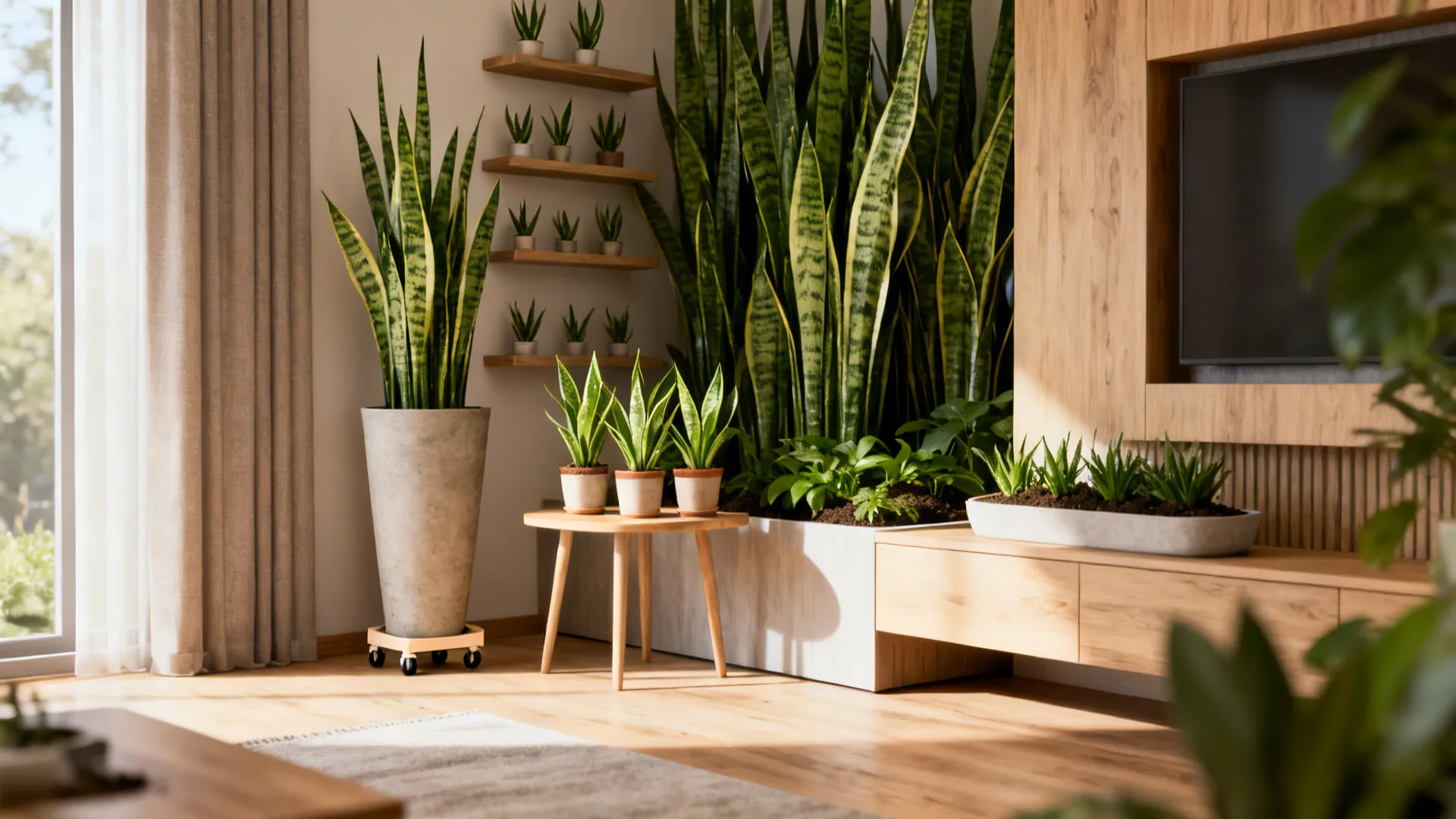 5 Snake Plant Ideas for Living Rooms