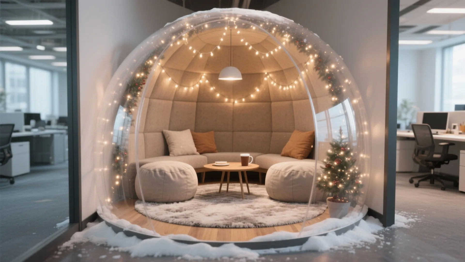 5. Micro-Meeting “Snow Globe” Nooks