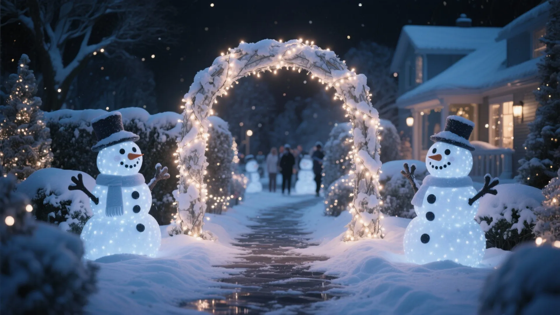 Idea 1: Illuminated Snowman Archway