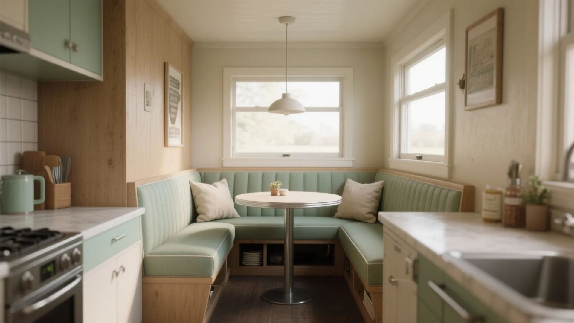2. A snug banquette with bench seating