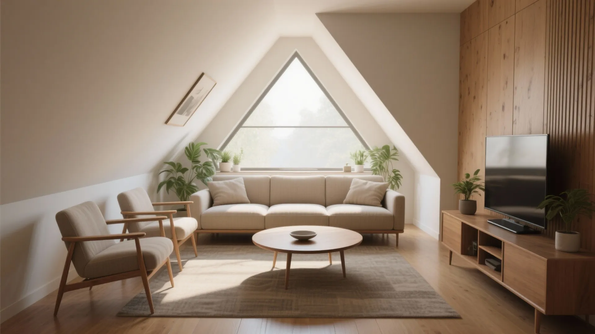 2) Sofa + two occasional chairs: the balanced triangle