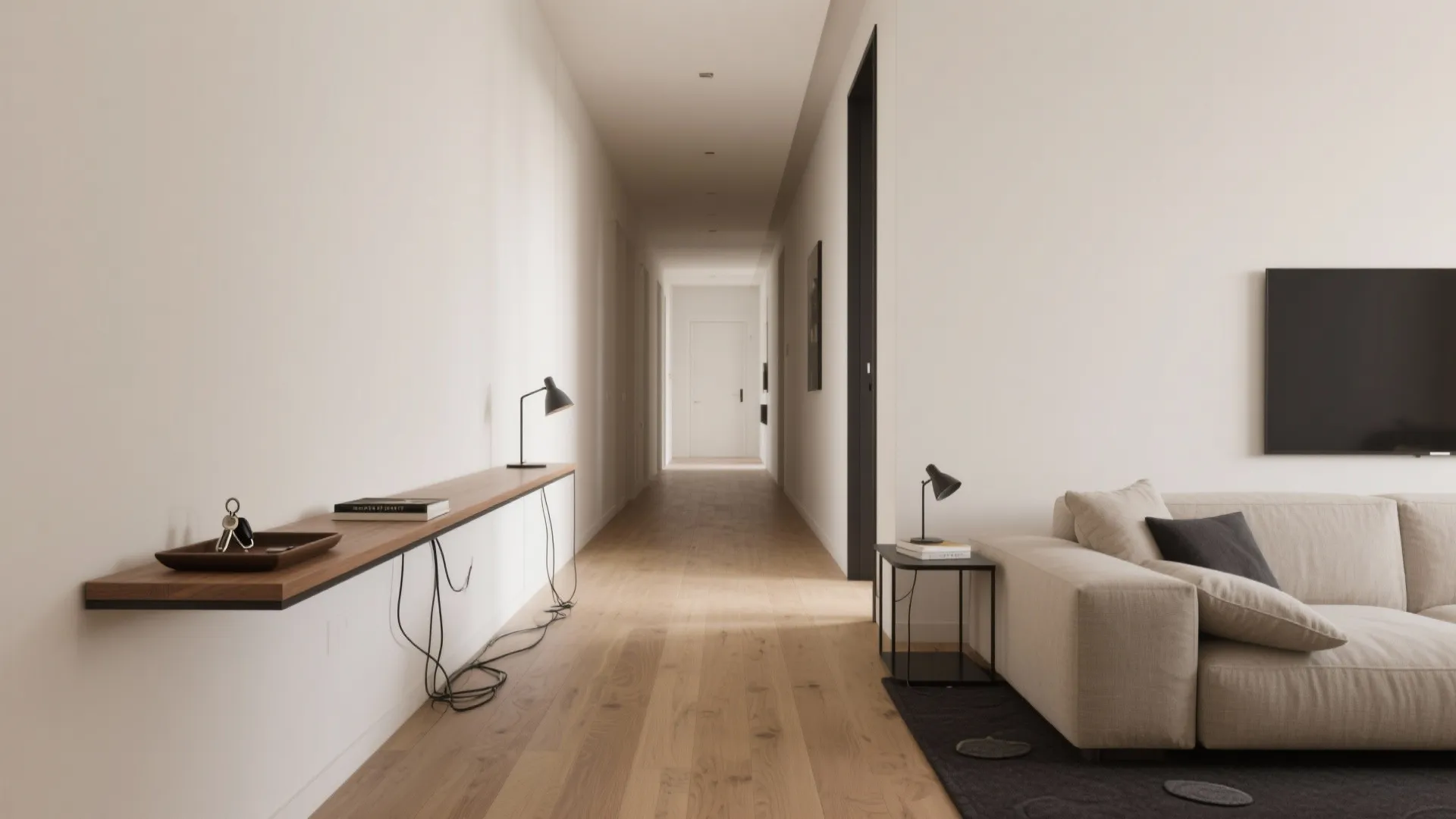 Skinny Sofa-Back Console as a Landing Strip