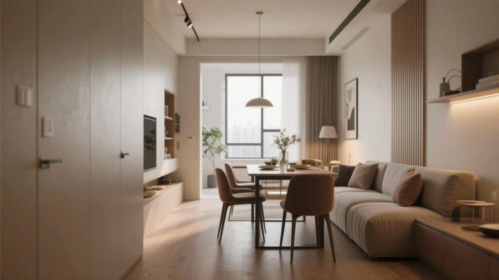 3. Sofa-Back Dining Arrangement