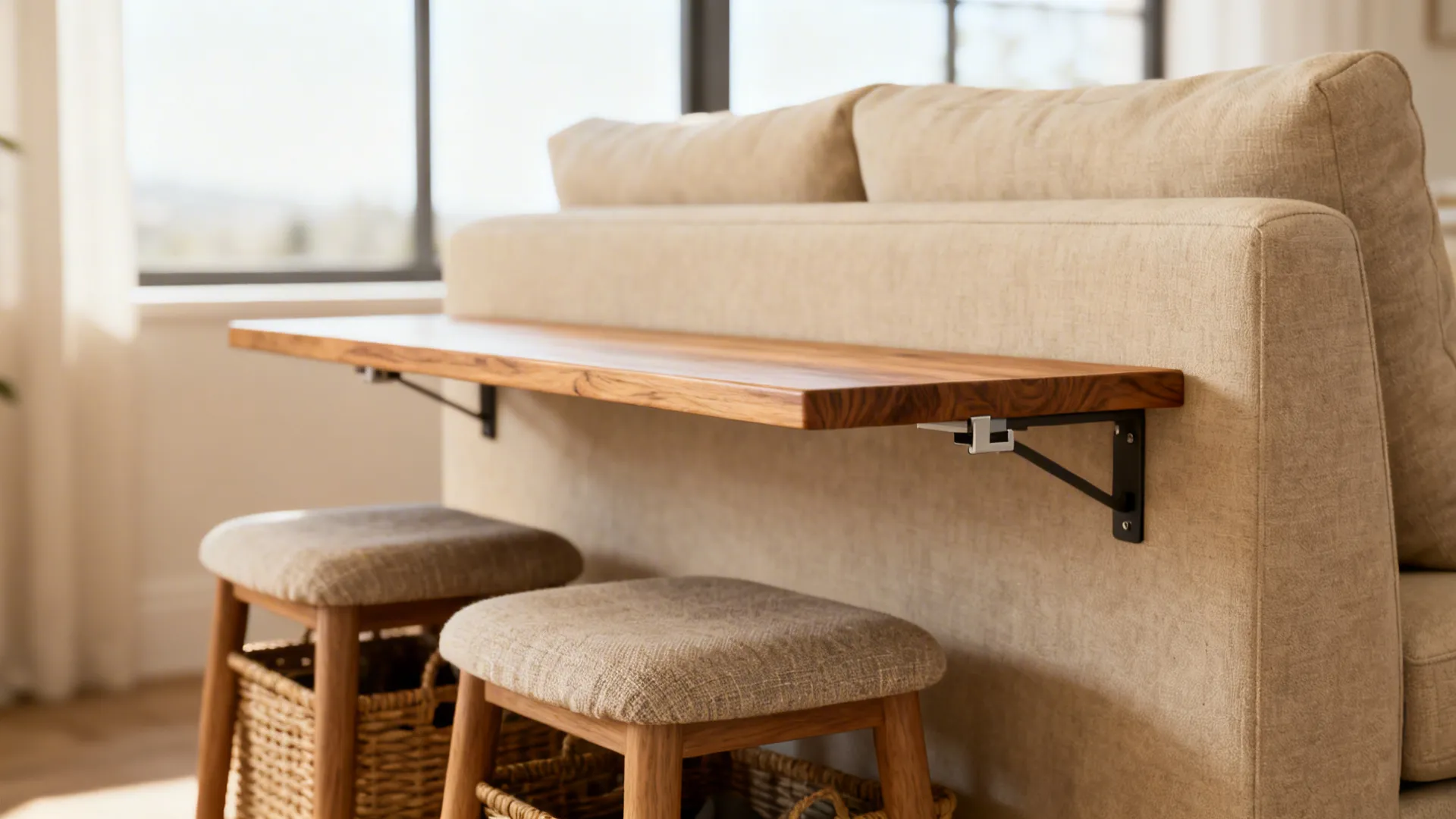 3. Sofa-Back Dining Shelf