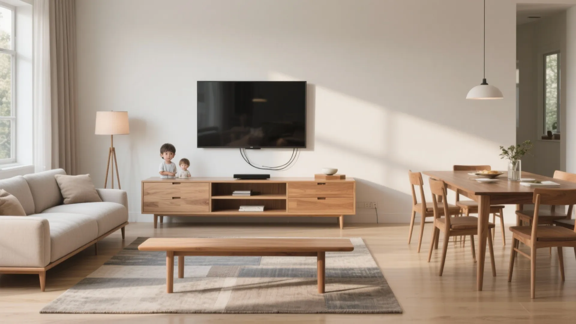 Sofa-backed dining bench and drop-leaf console