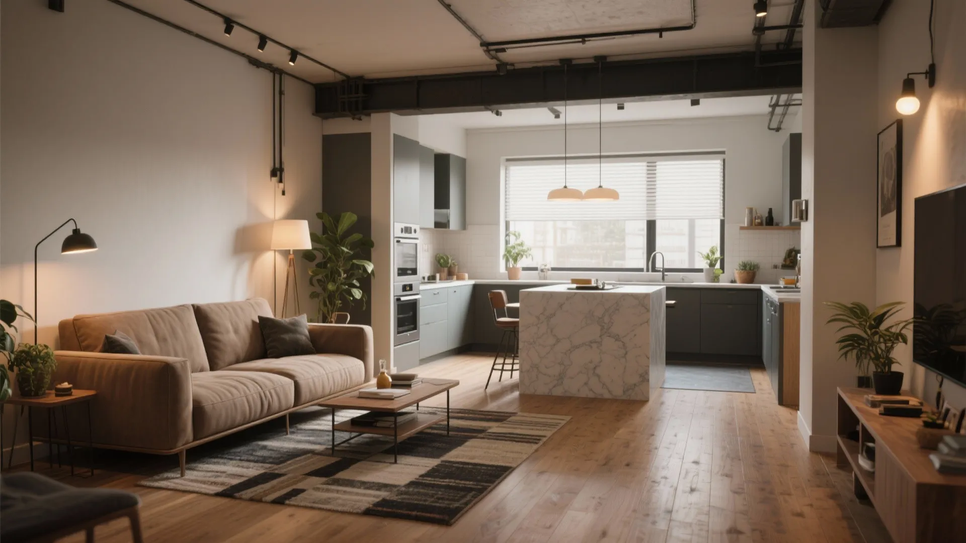 5. Furniture-led division: sofa-backed island