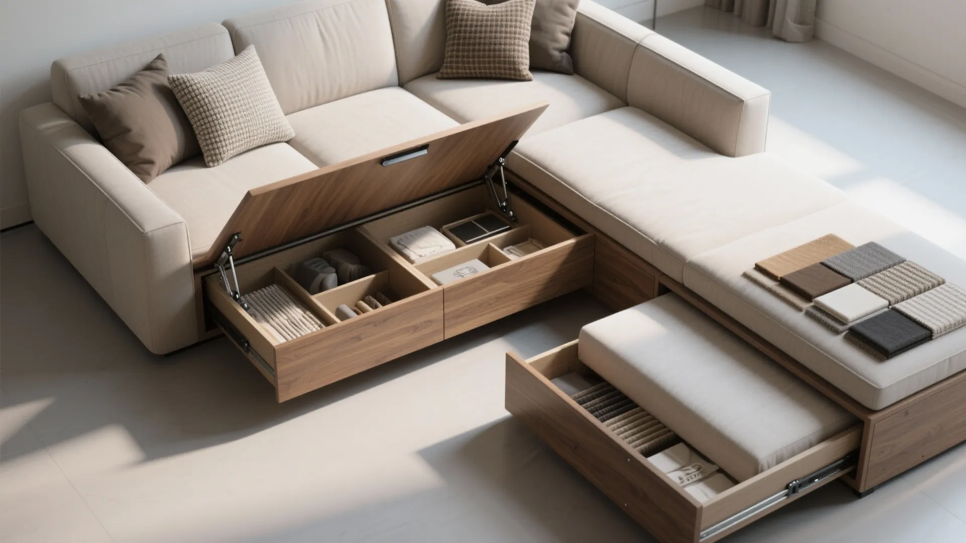 3. Multi-Function Seating: Sofa Beds and Storage Bases