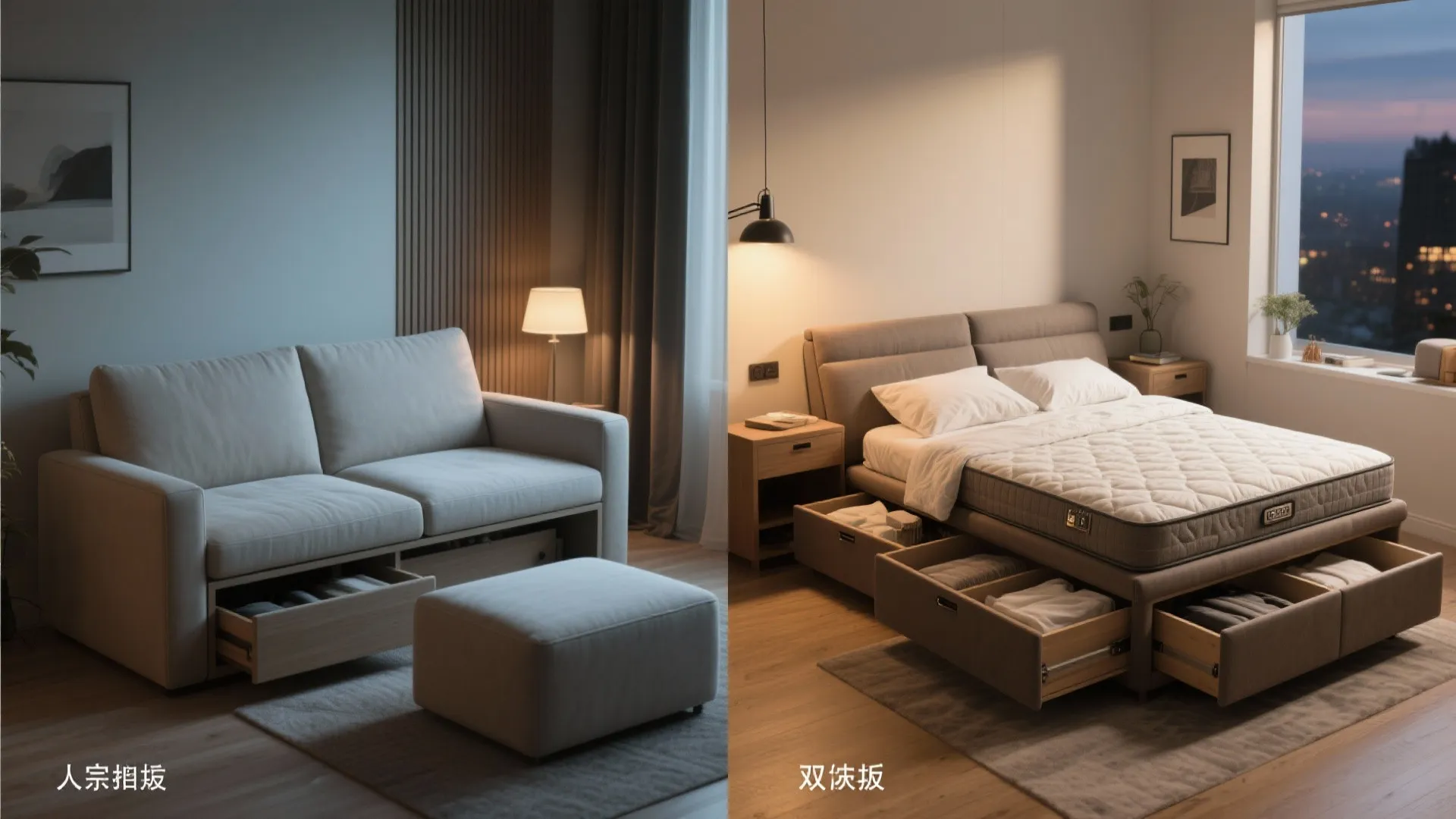 3. Prioritize multifunction: sofa beds and storage sofas