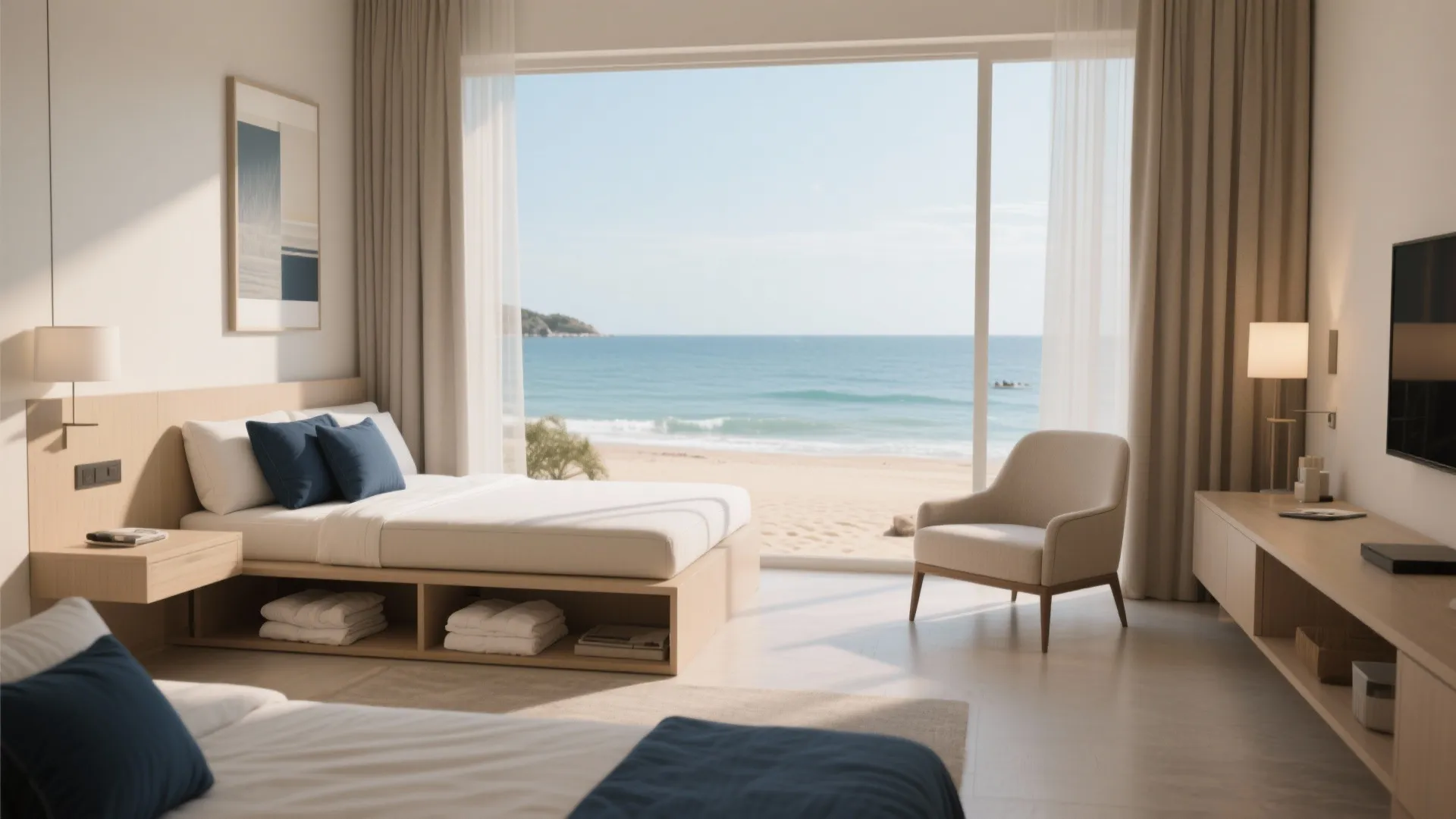 2. Flexible Living: Sofa Bed + Built-in Storage