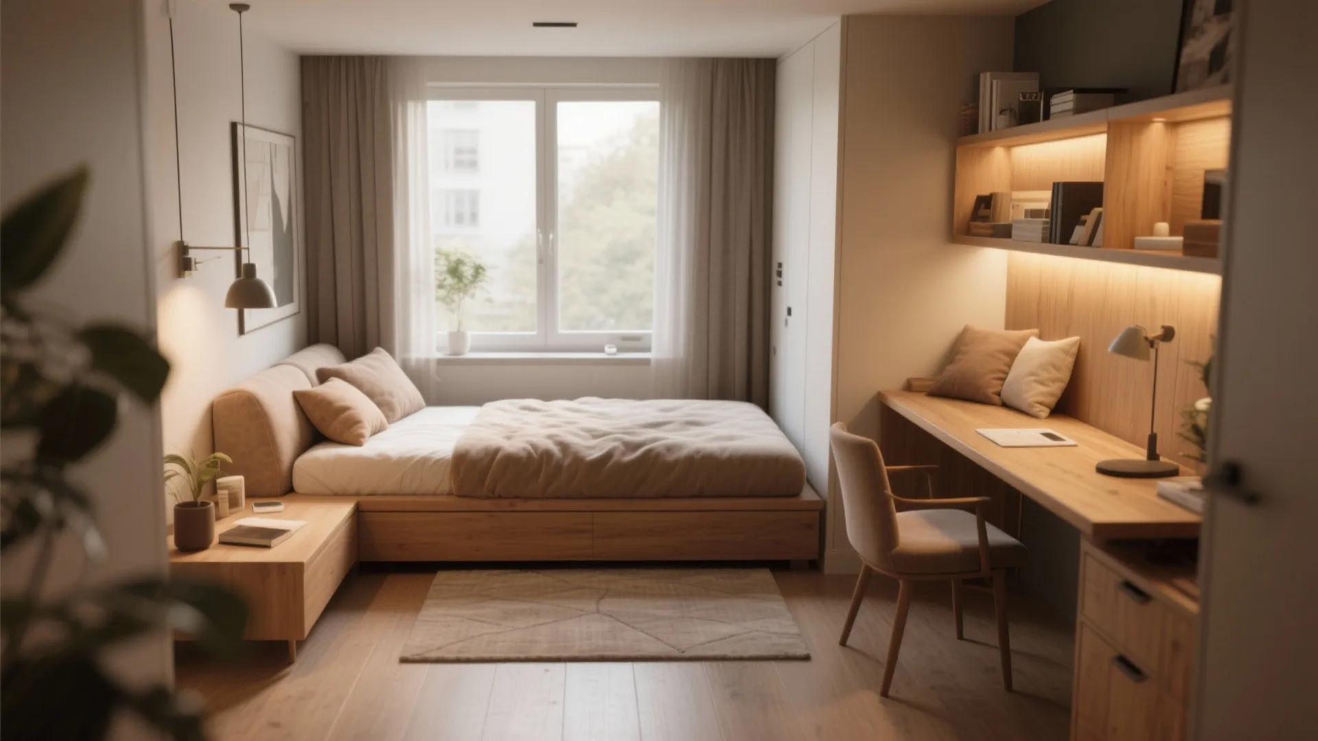 2. Sofa Bed with Side Workspace