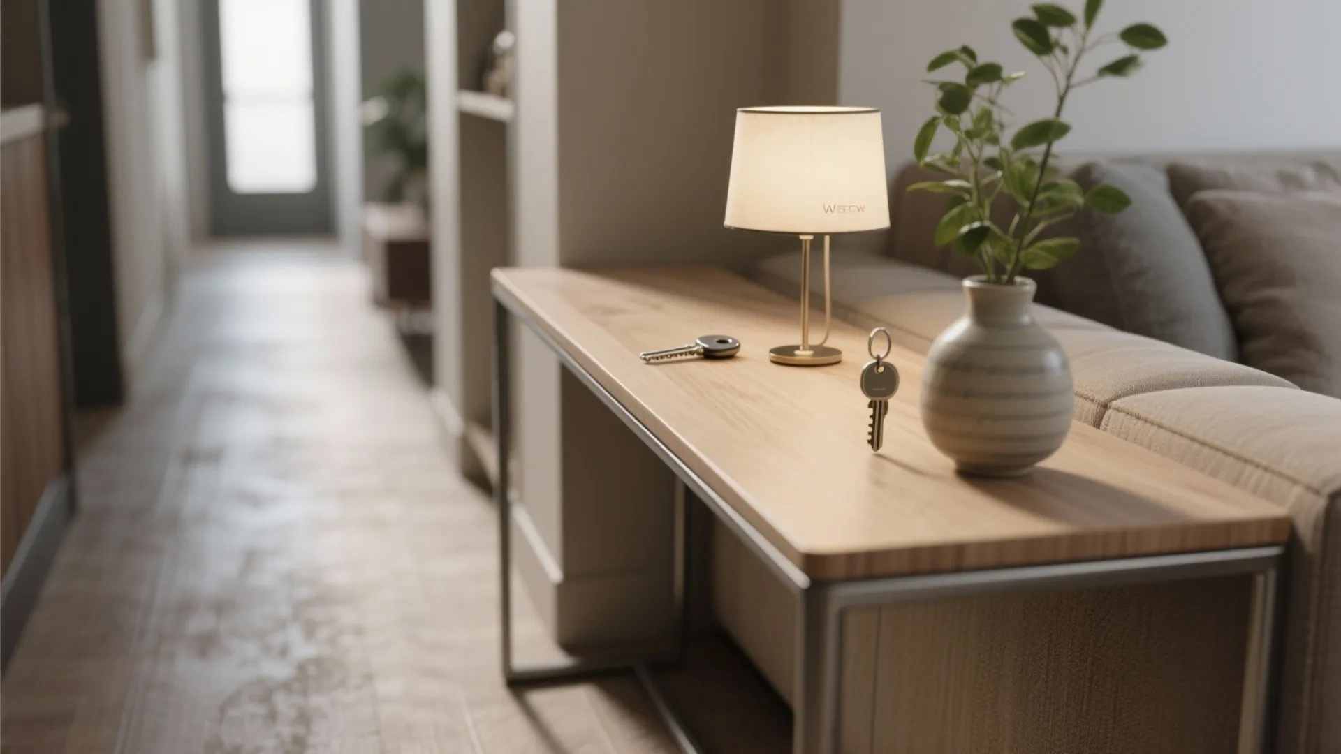 4. Anchor the sofa with a narrow console table behind it