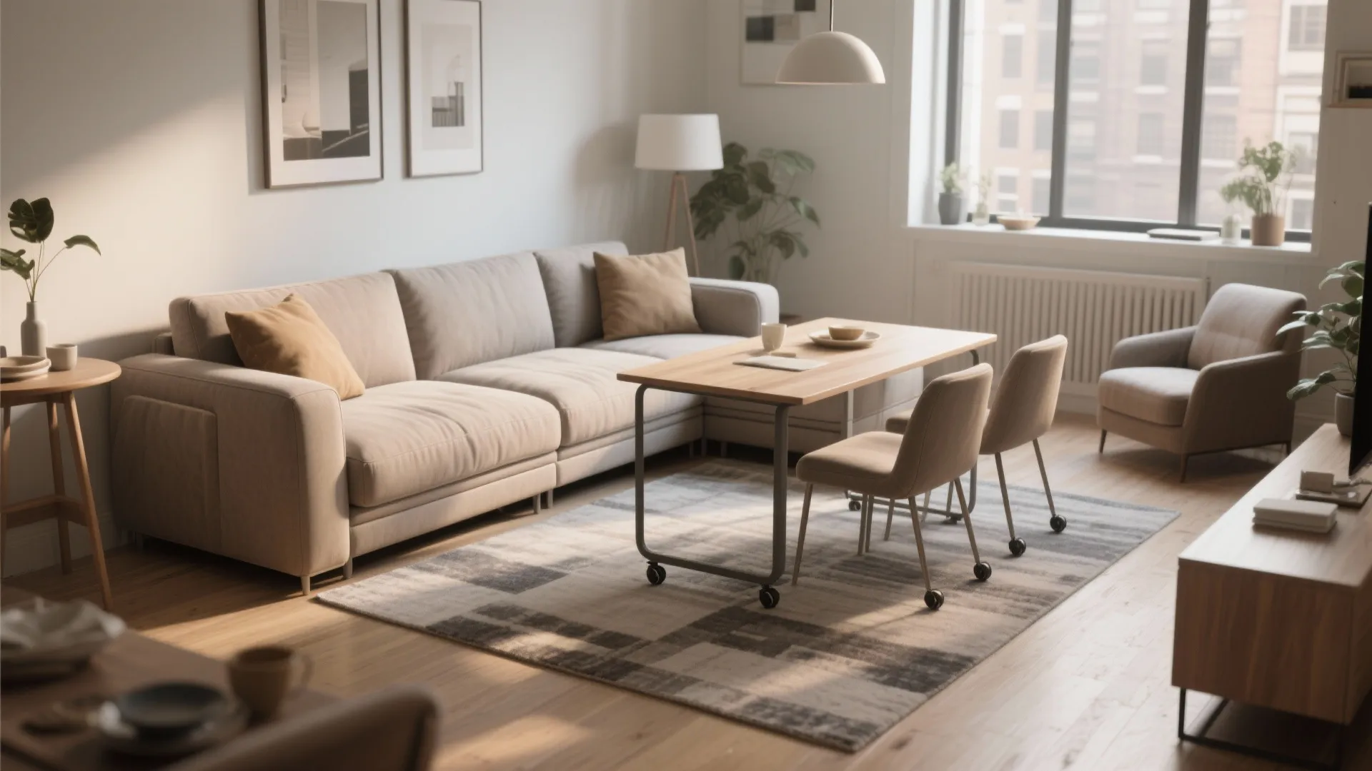 5. Convertible Sofa-Dinette Combo