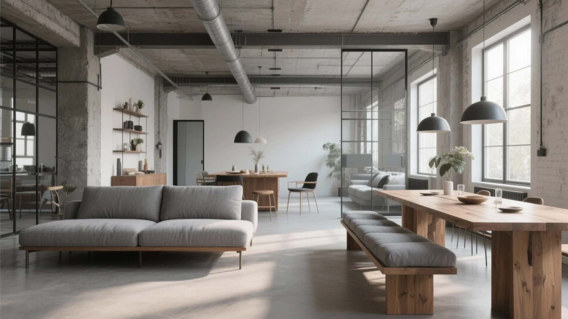 2. Back-to-Back Sofa and Dining Bench