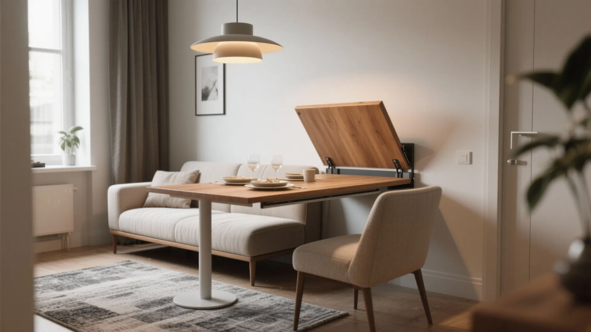 1. Integrated Sofa-Dining Combo