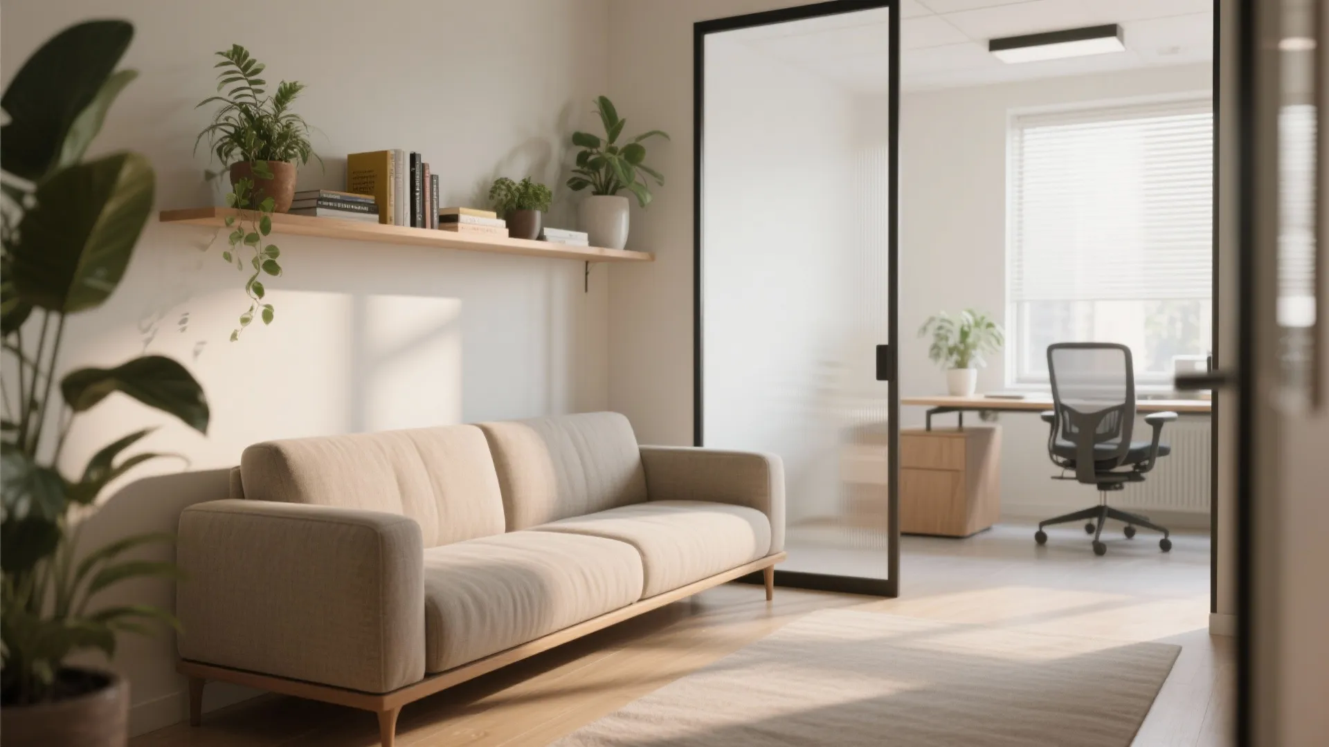 1. Zoning with a Slim Sofa Divider