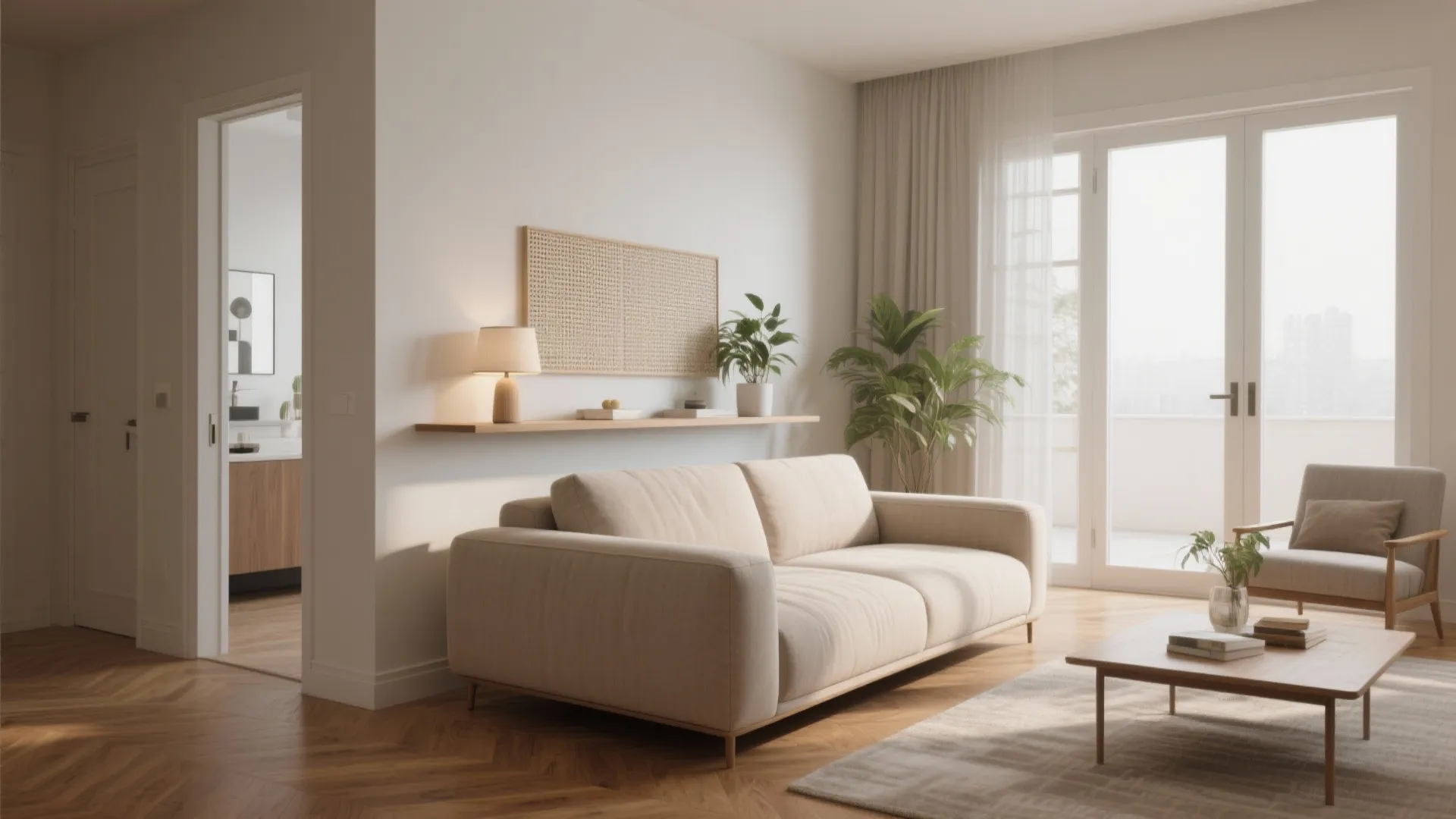 3. Pivoting Furniture: Sofa as a Divider