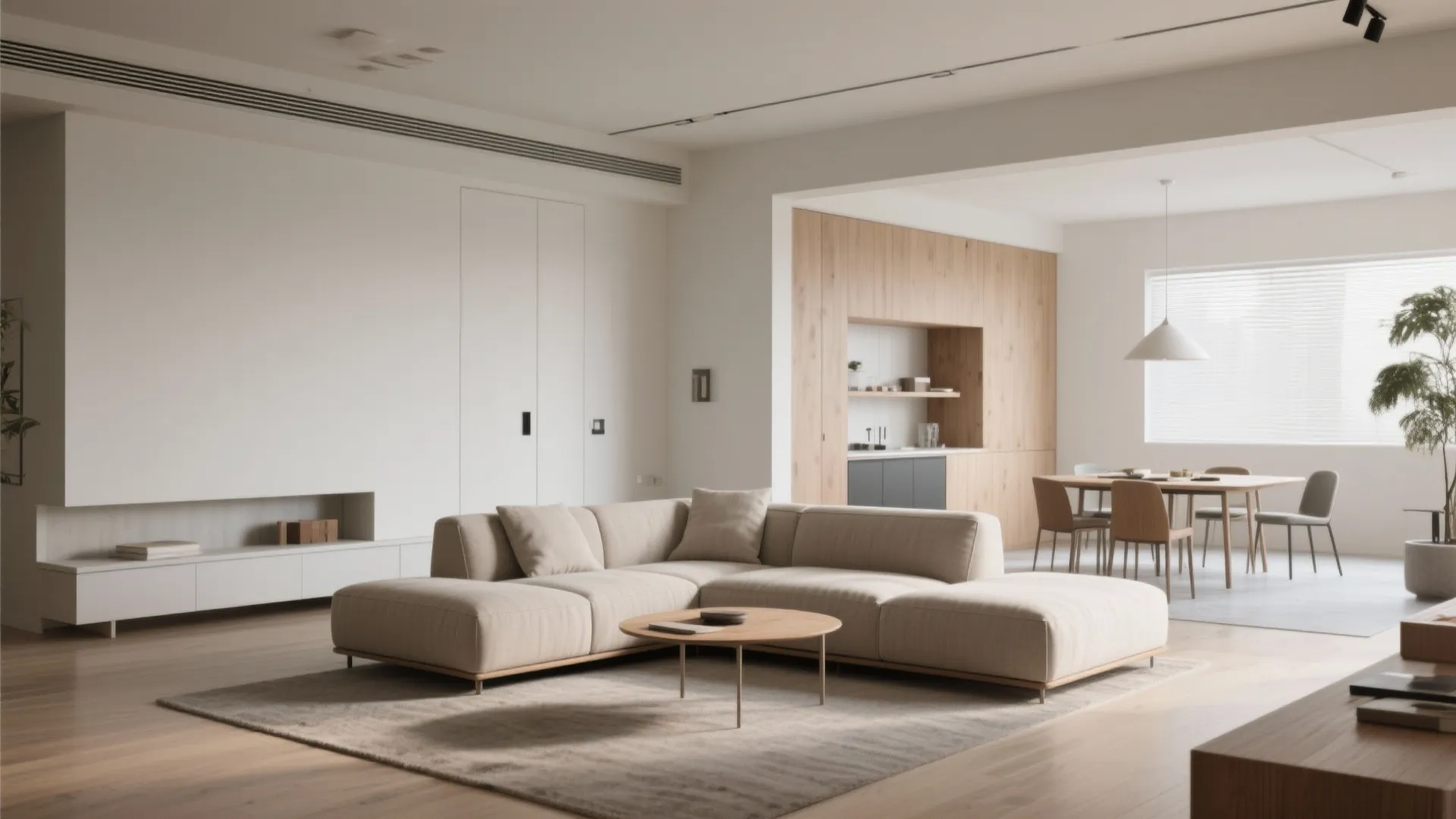 2. Float the sofa to create zones