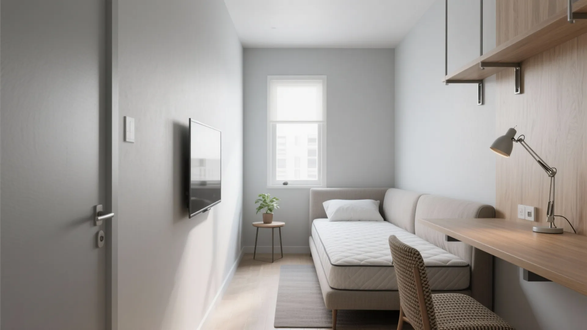 2. Convertible Sofa and Floating Workstation