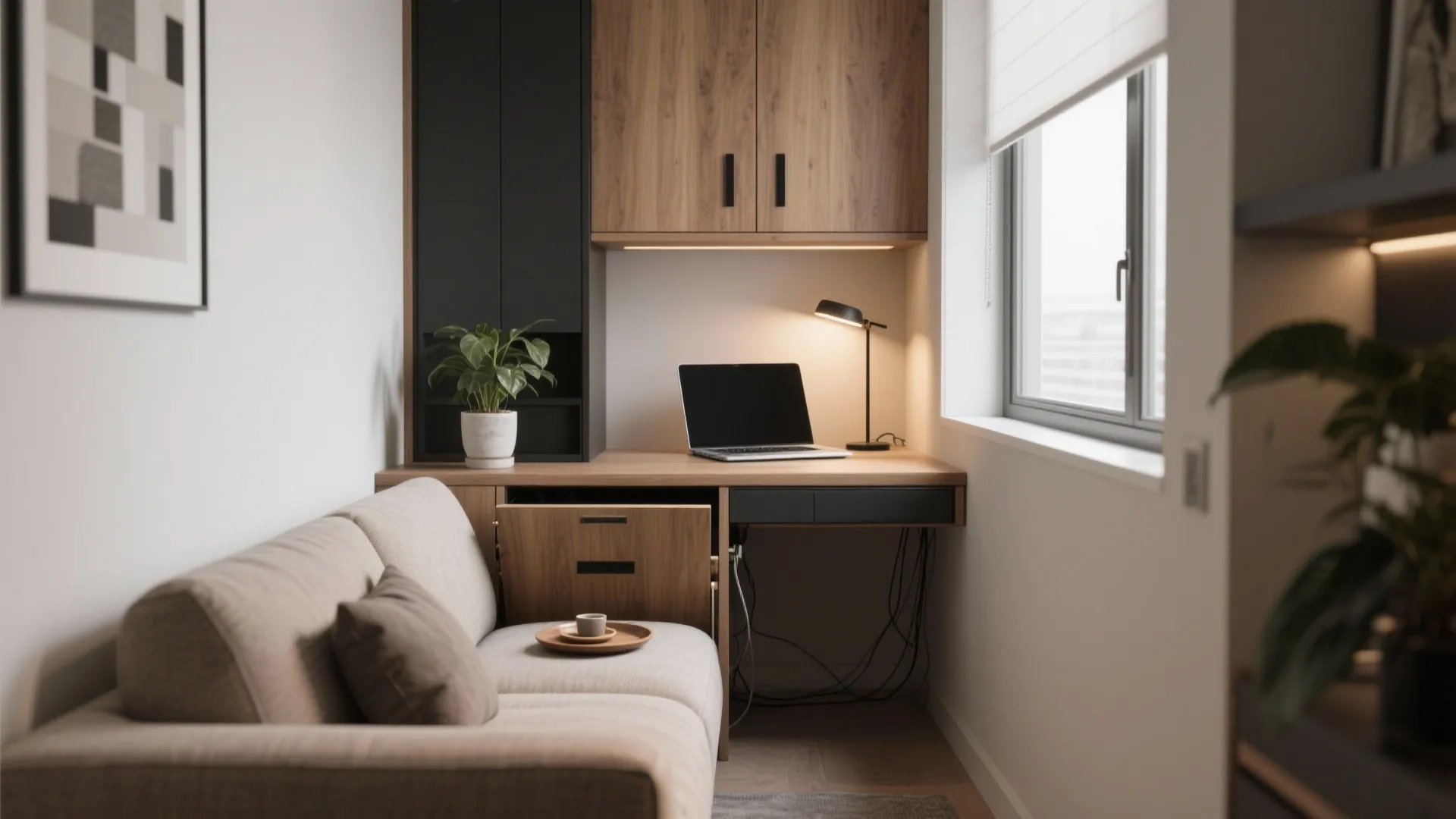 1. Multi-functional Sofa with a Fold-Down Desk