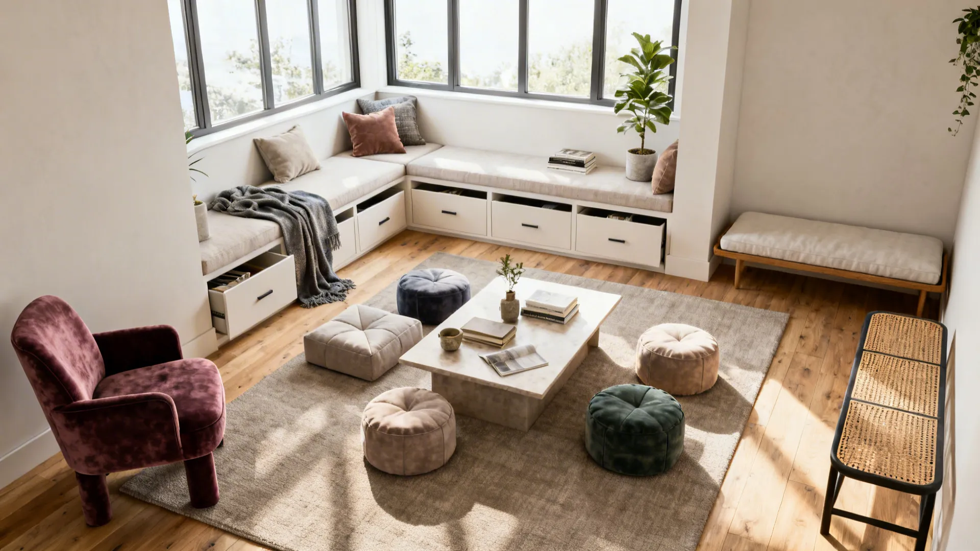 5 Creative Living Room Ideas Without a Couch