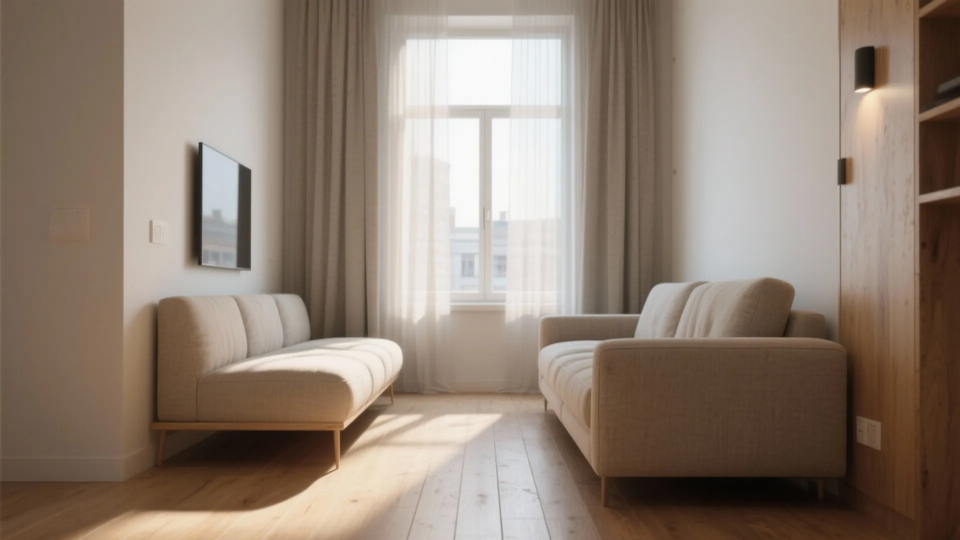 1. Float the sofa slightly away from the glass