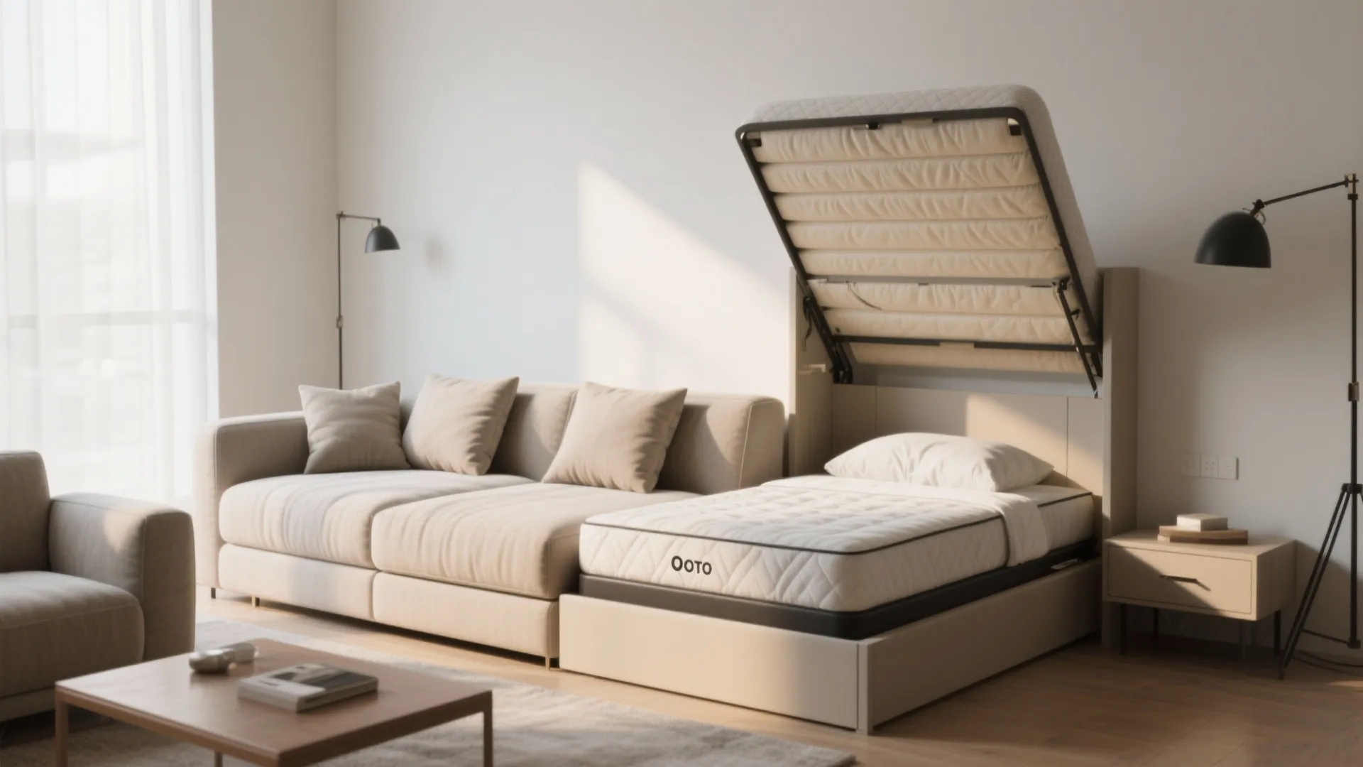 2. Sofa and wall bed hybrid for daytime living