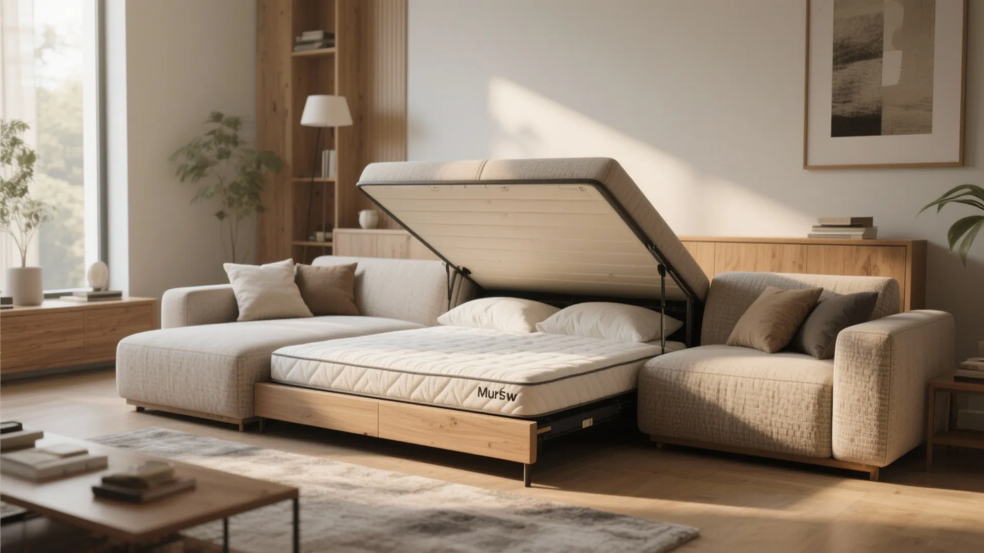 2. Sofa-Murphy Hybrid for Living Room Comfort