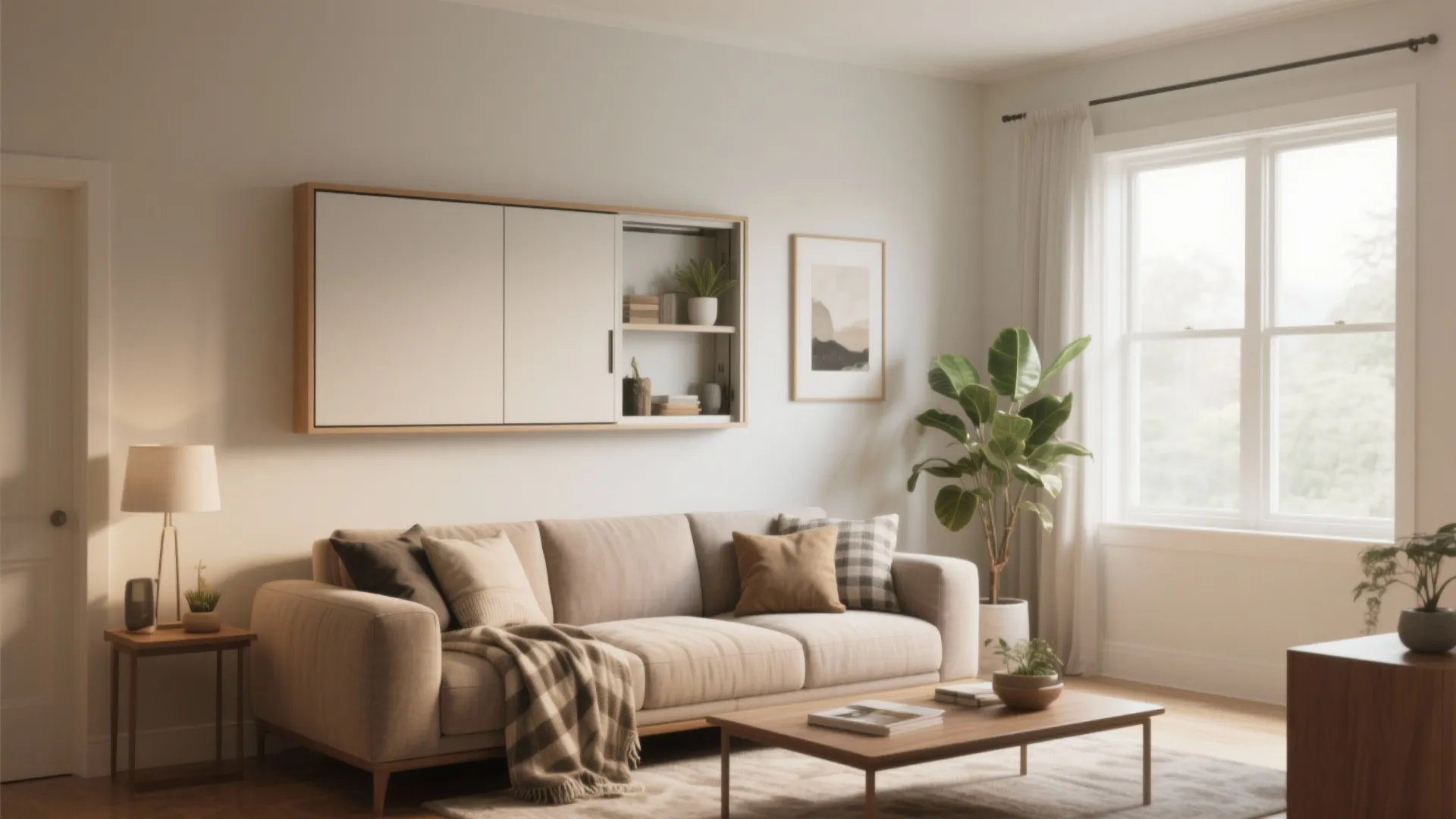 Sofa-to-Bed Combo with a Slim Murphy Frame