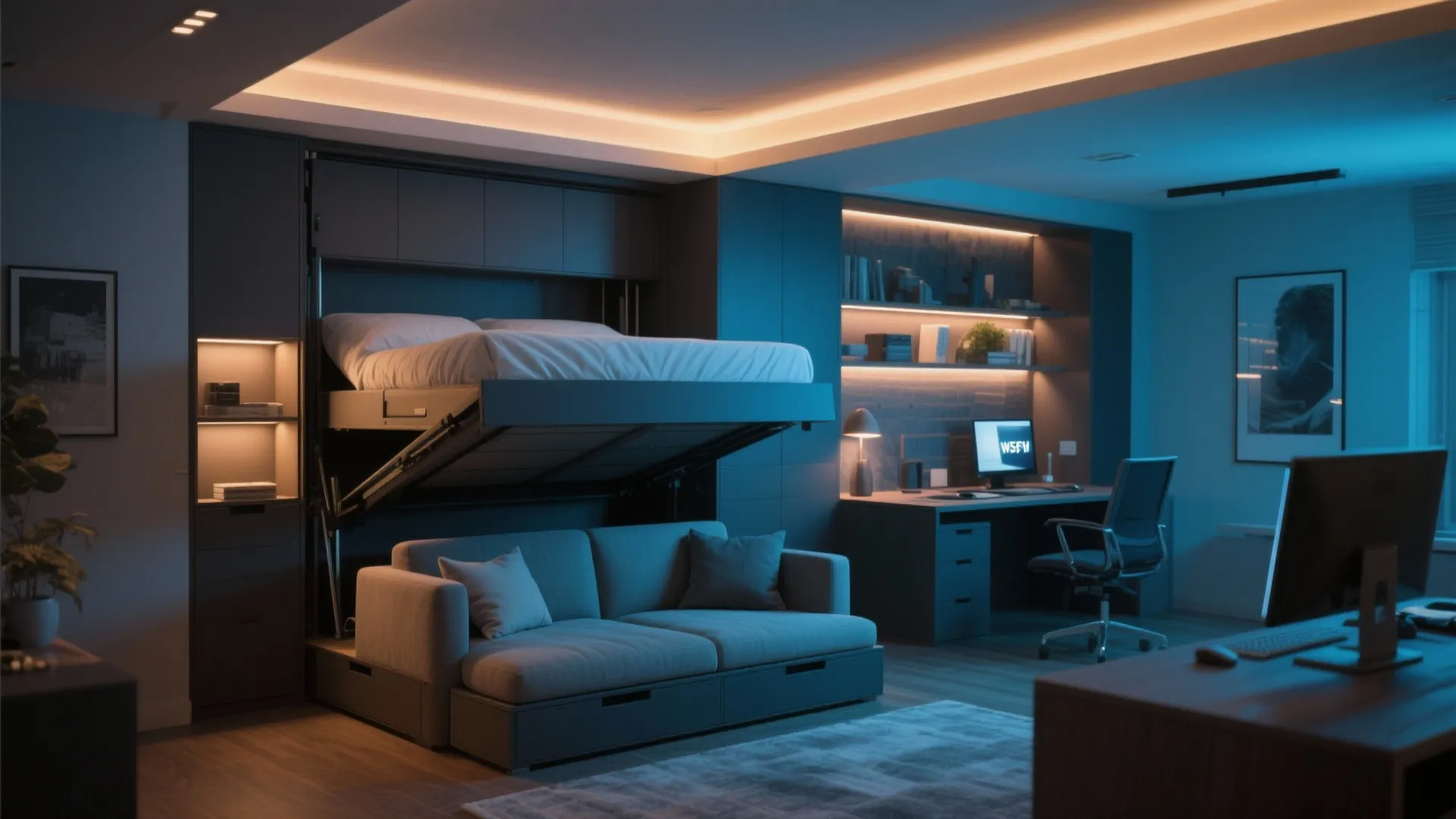 5. Convertible Sofa Bed Wall Unit