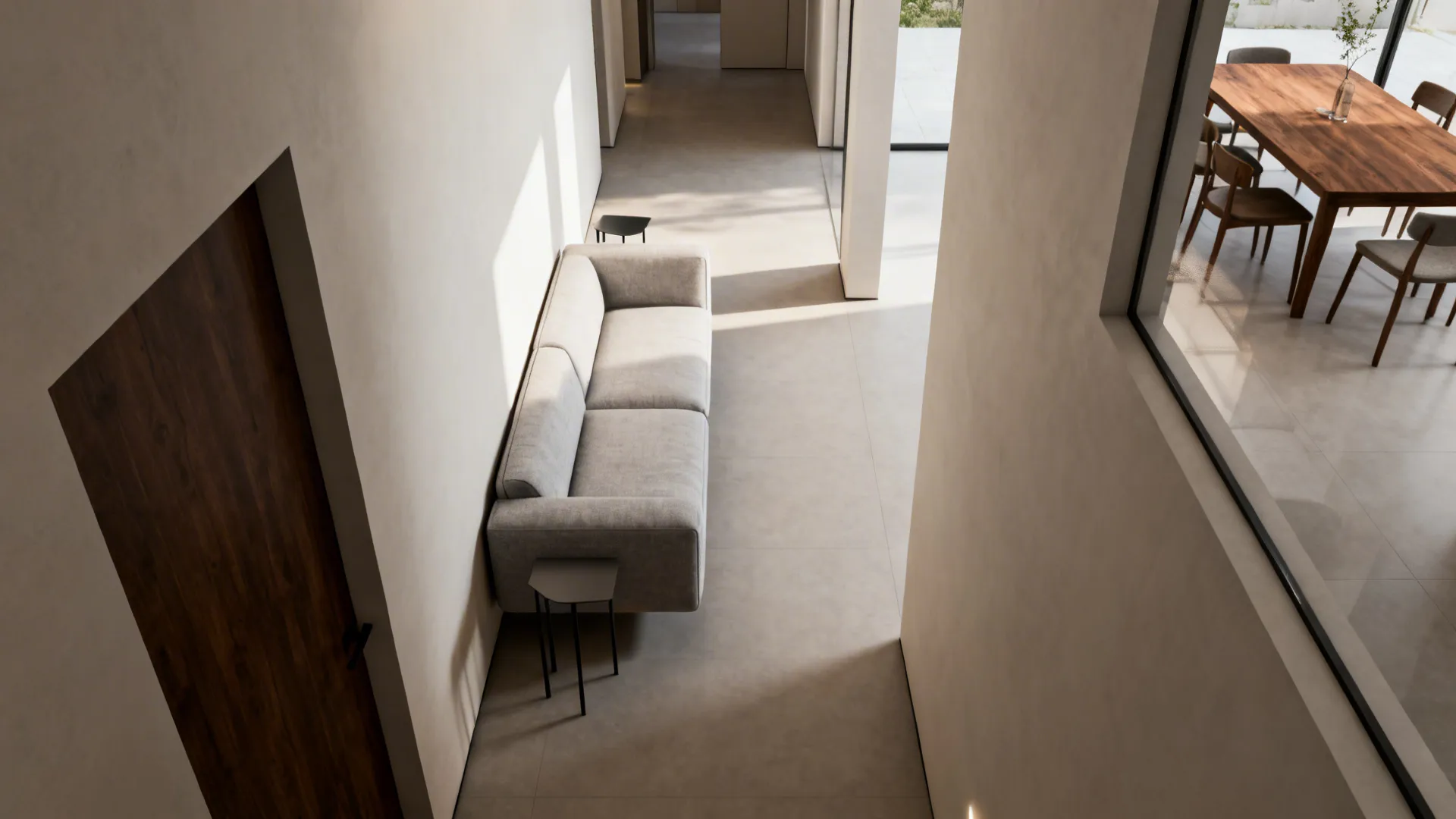 4. Use furniture placement to widen the room