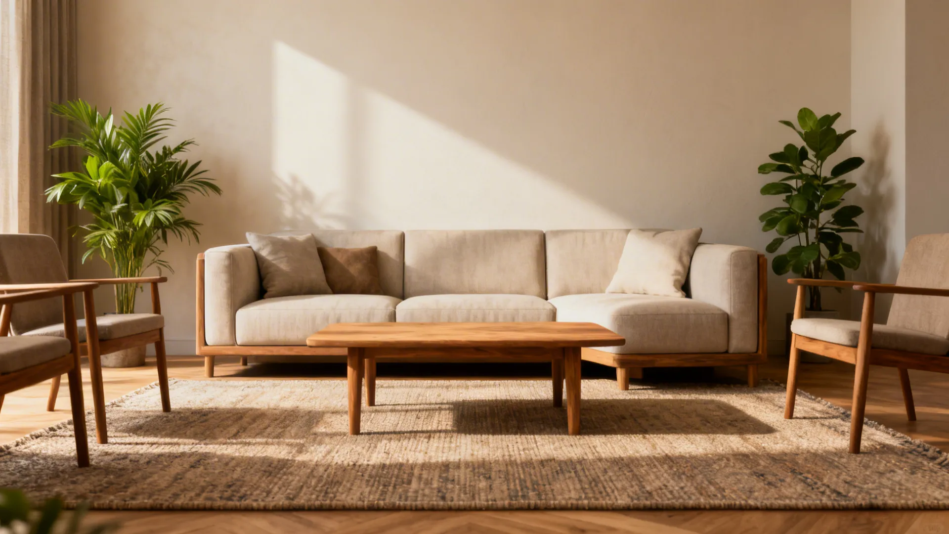 1. Anchor the conversation area with a rug and coffee table