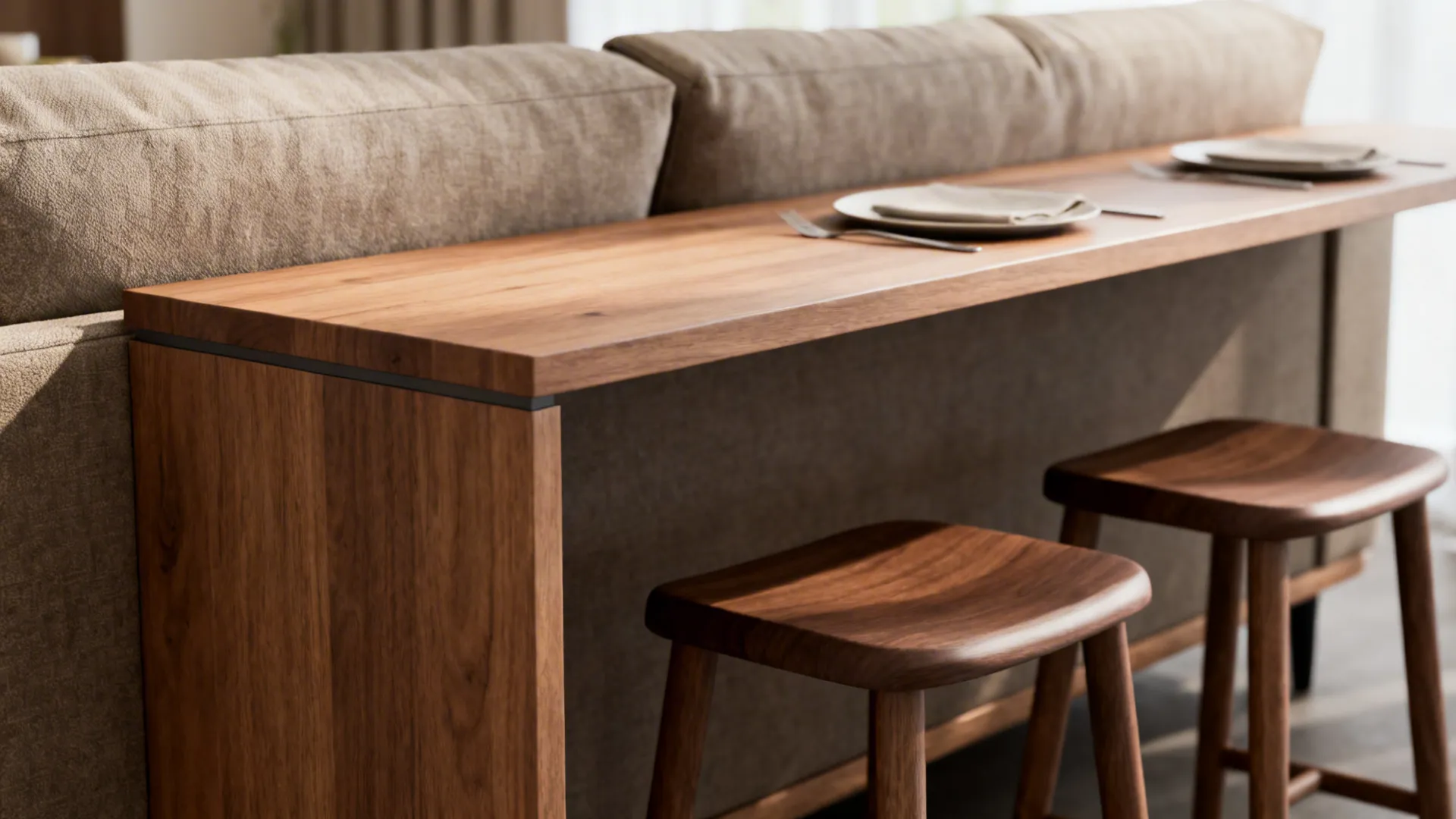 3. Sofa With a Slim Back Table