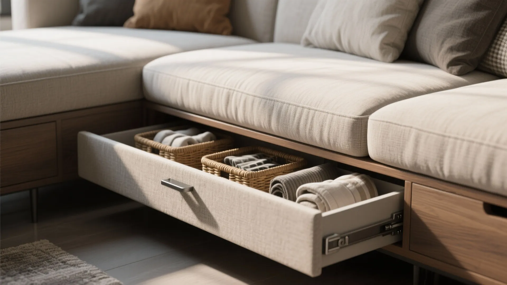 2. Sofa with Built-in Storage