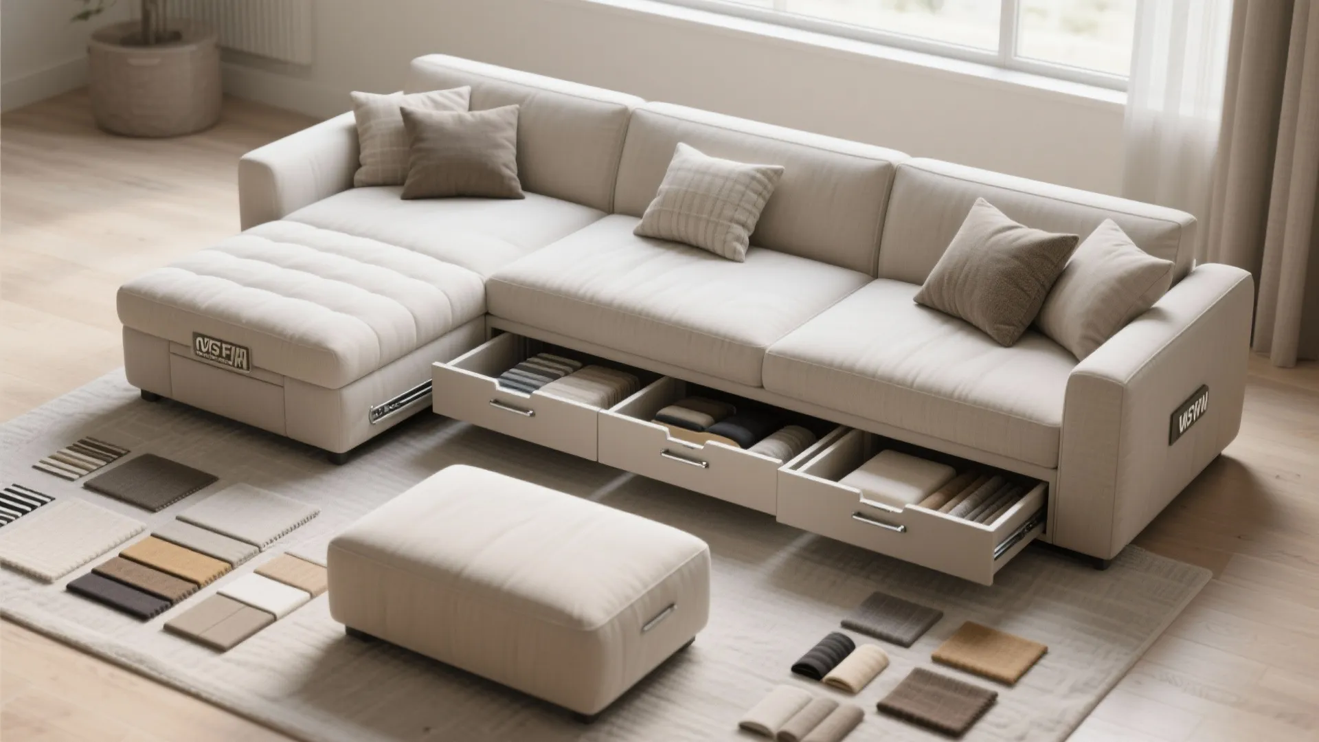 3. Combine seating with storage or sleeping function