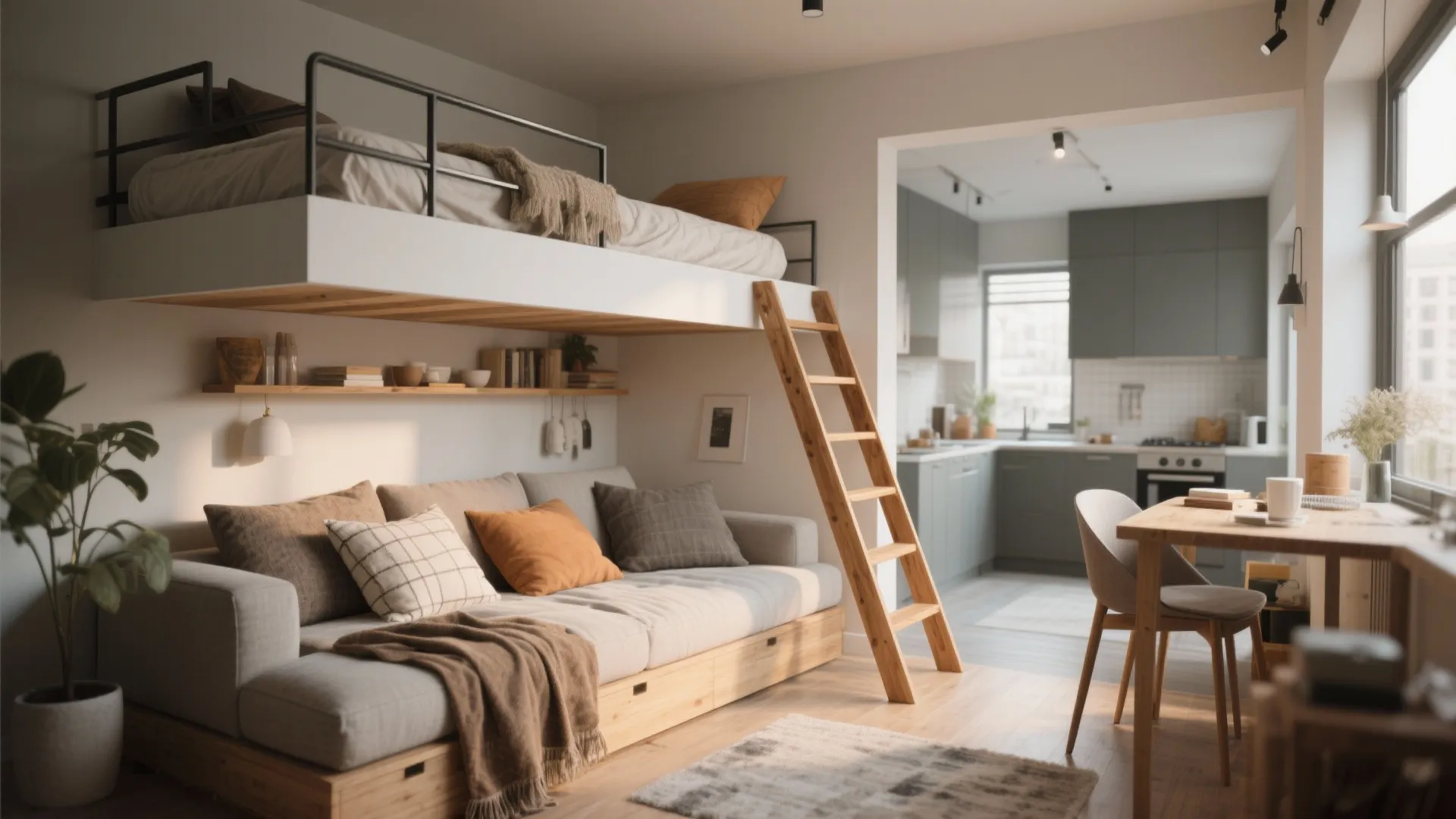 3. Sofa or Lounge Under Loft: Double the Use for Living Spaces