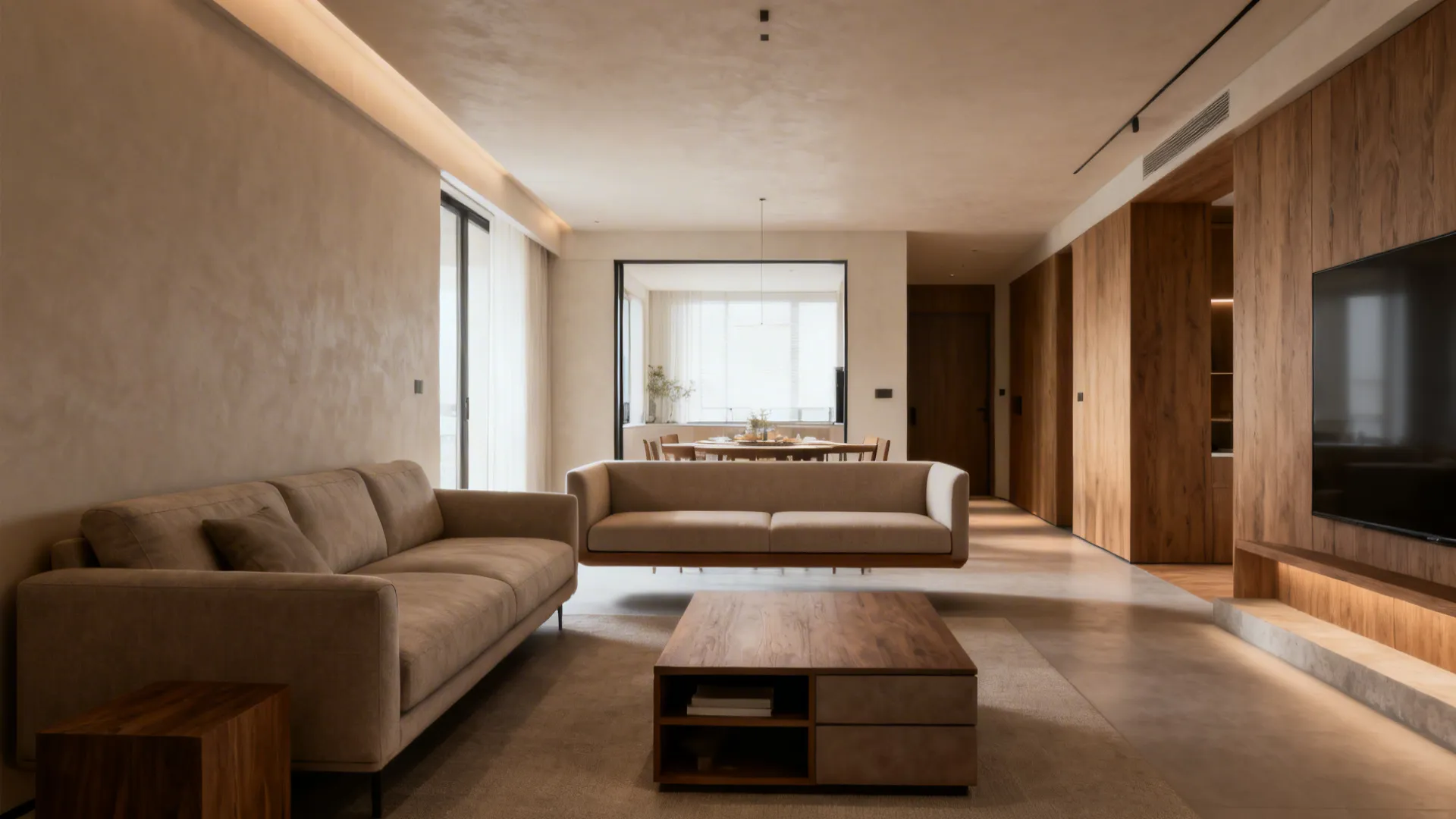 3. Sofa Against Wall, Loveseat as Divider