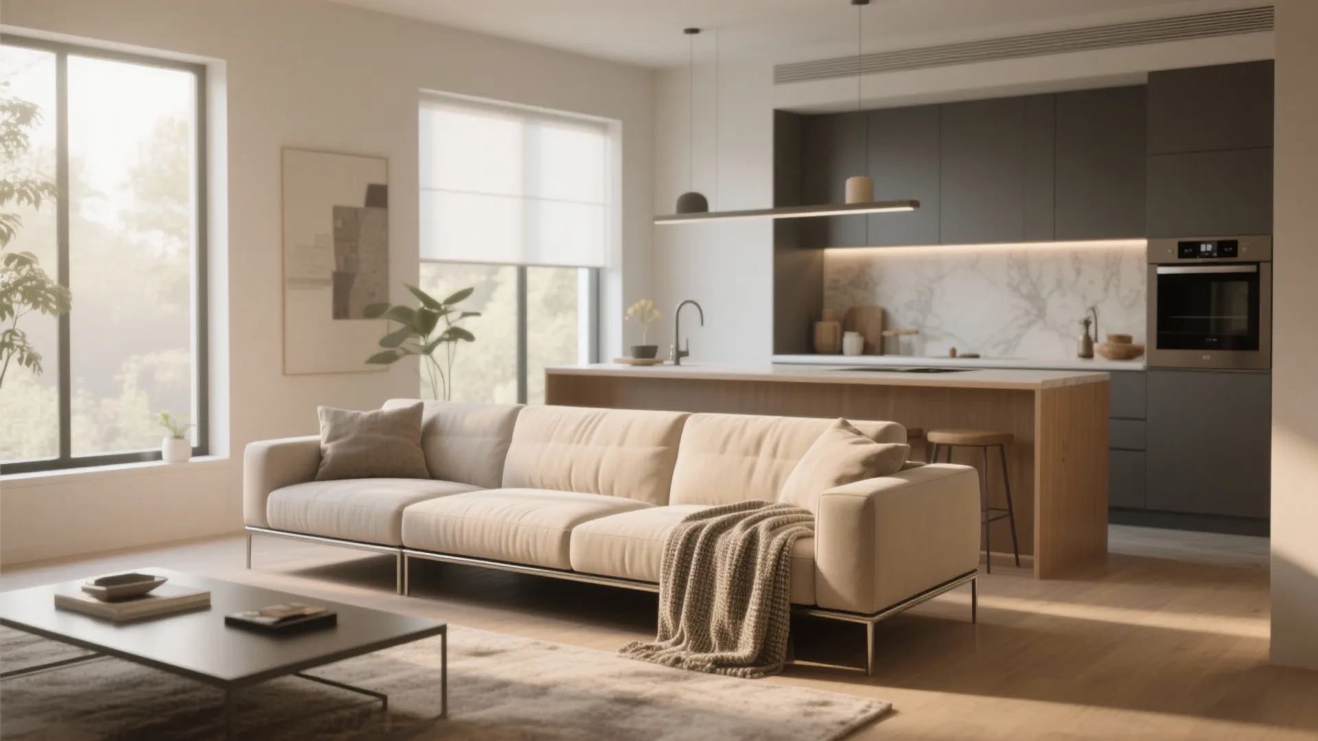 3. Slim sofa with a chaise that doubles as a daybed