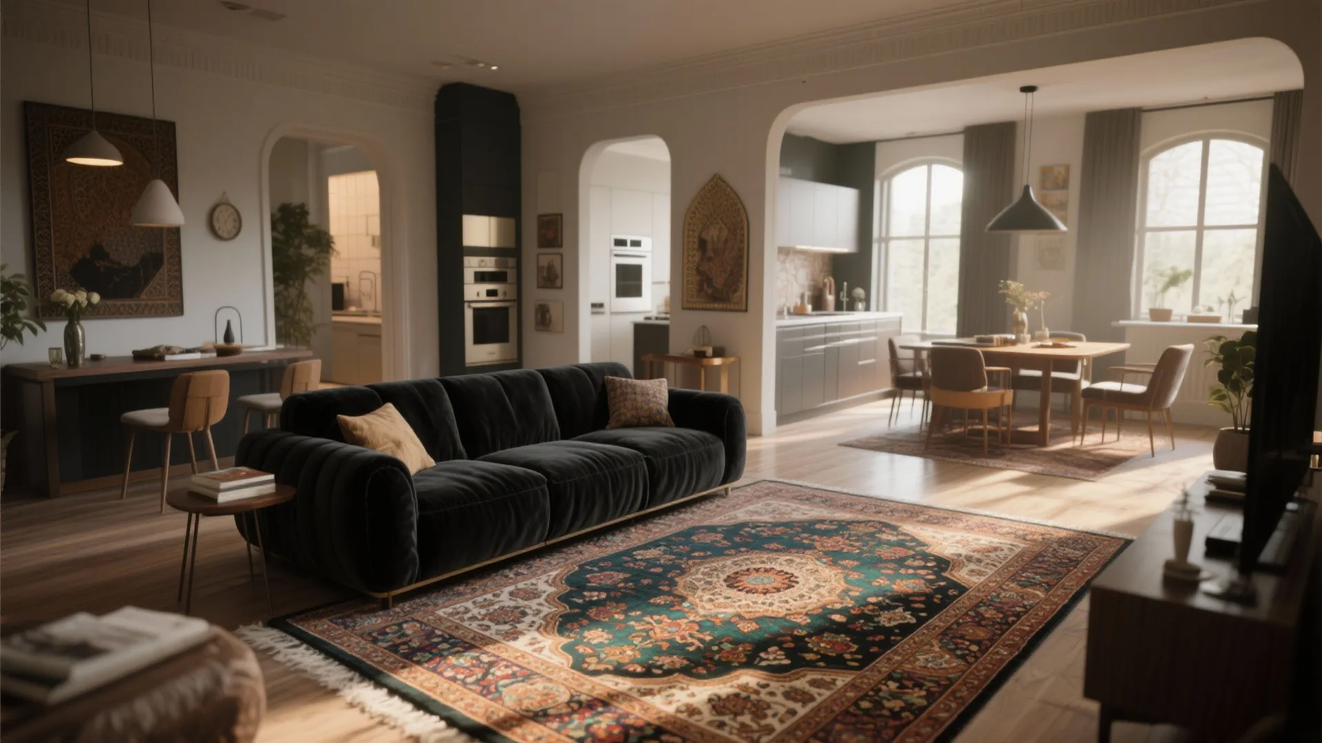 3. Anchor the sofa with a bold rug